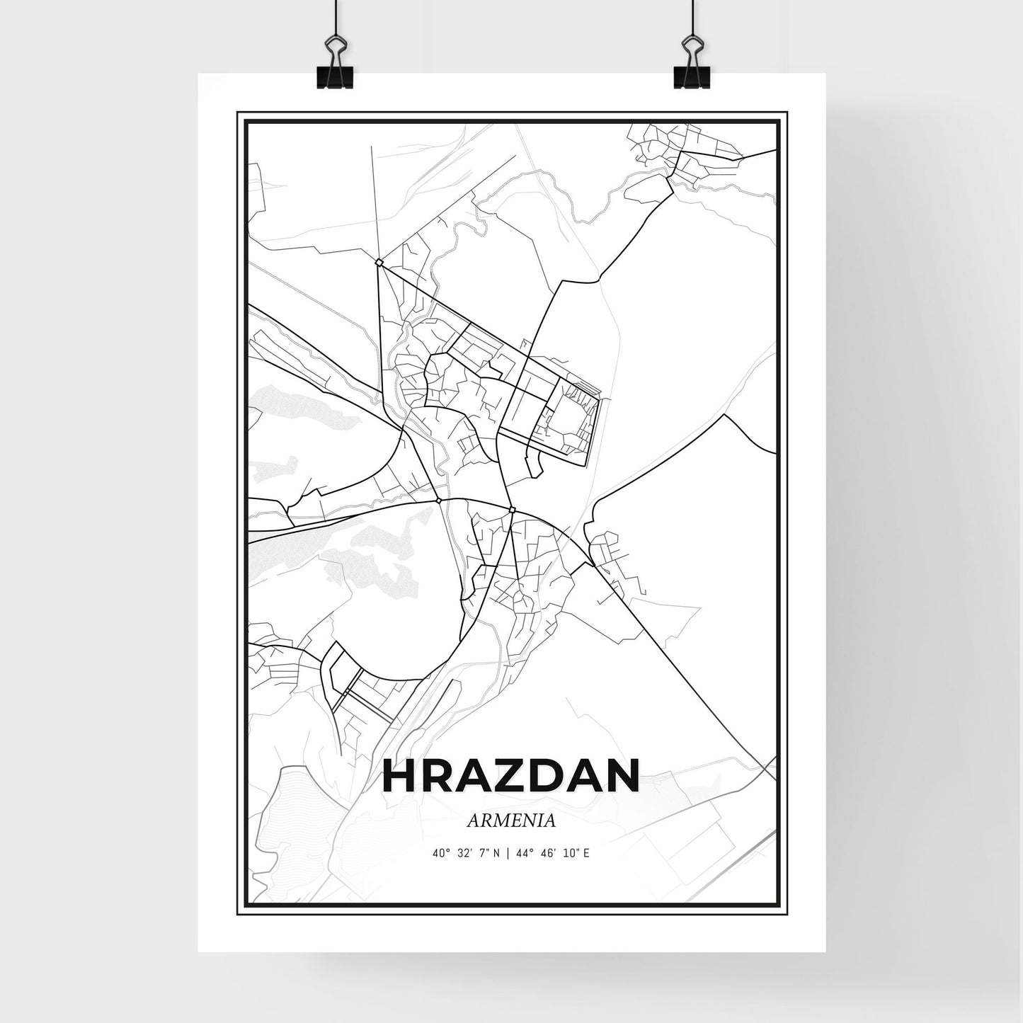 Hrazdan Armenia - Premium City Map Poster