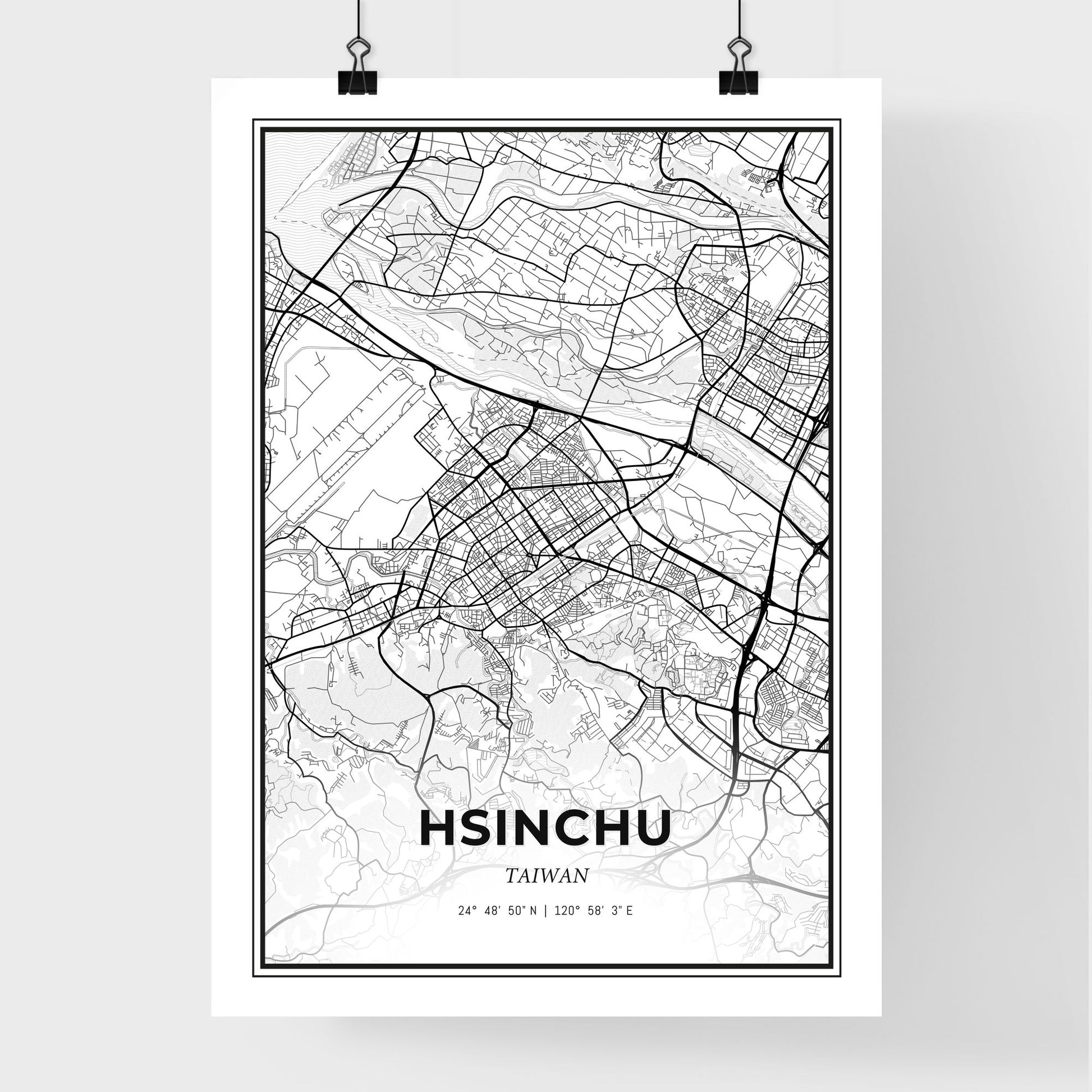 Hsinchu Taiwan - Premium City Map Poster