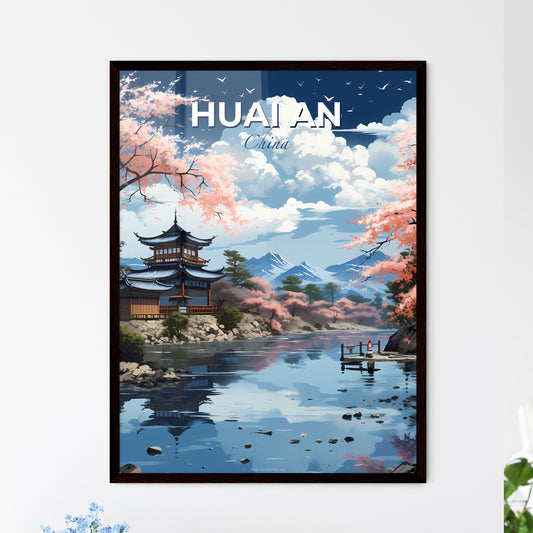 Huai an China Skyline Vibrant River Art Building Impressionist Painting Oriental Default Title