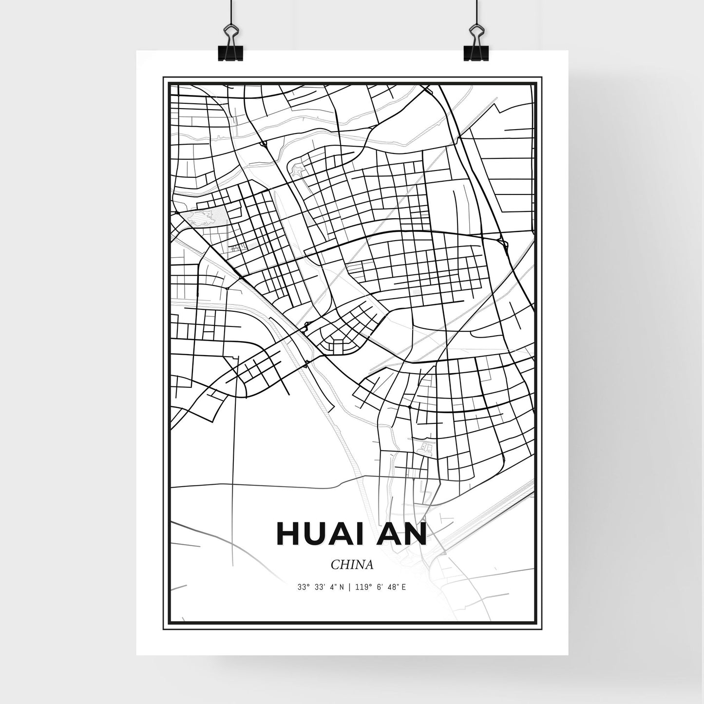 Huai an China - Premium City Map Poster