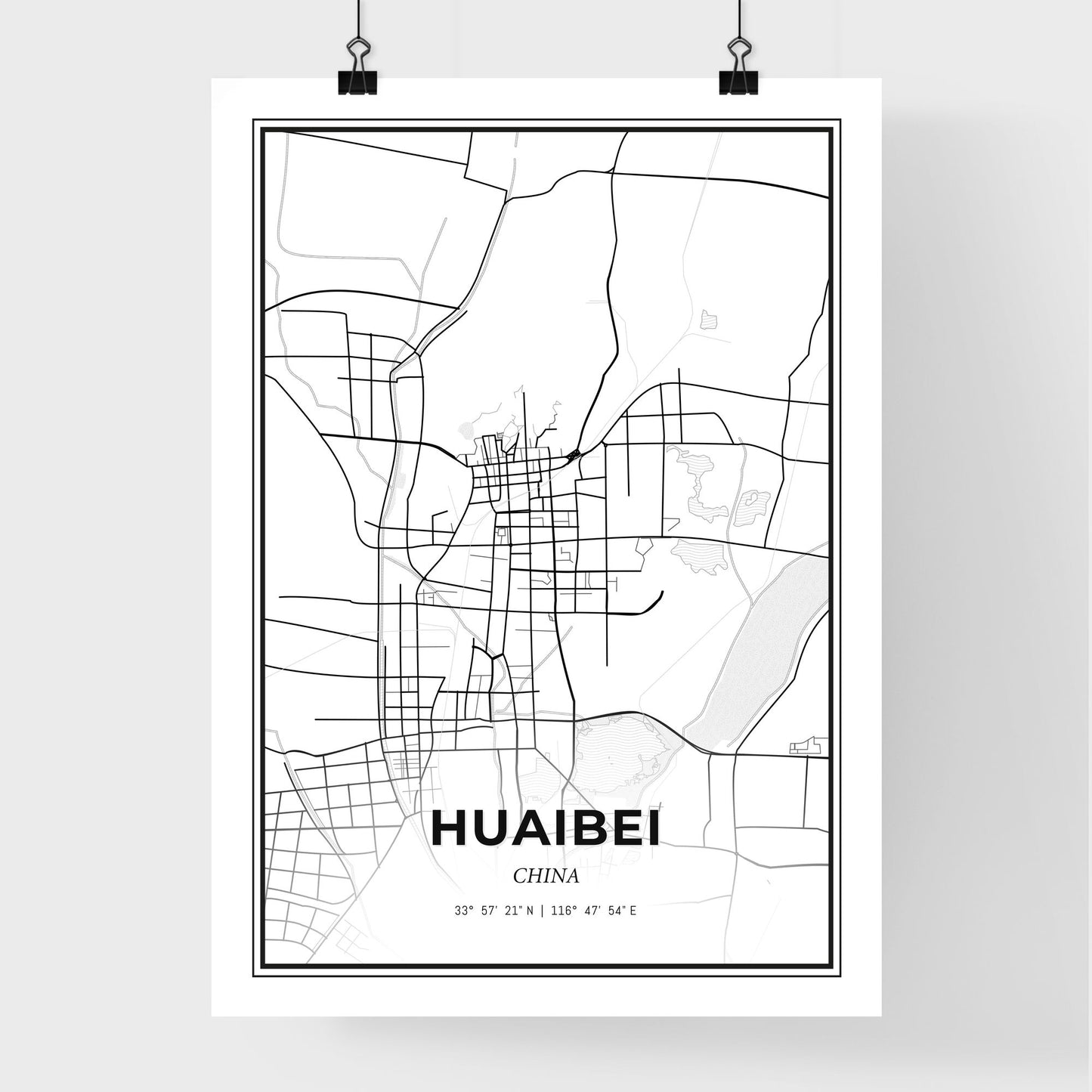 Huaibei China - Premium City Map Poster