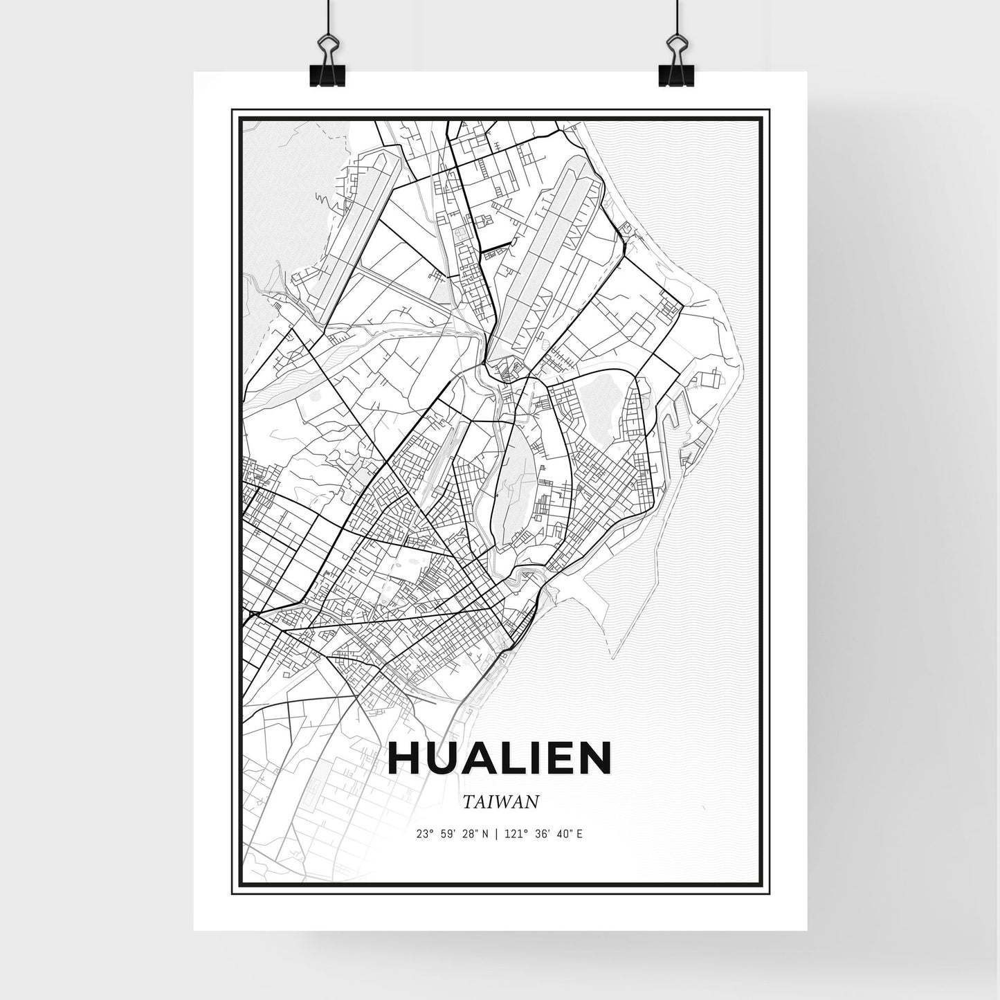 Hualien Taiwan - Premium City Map Poster