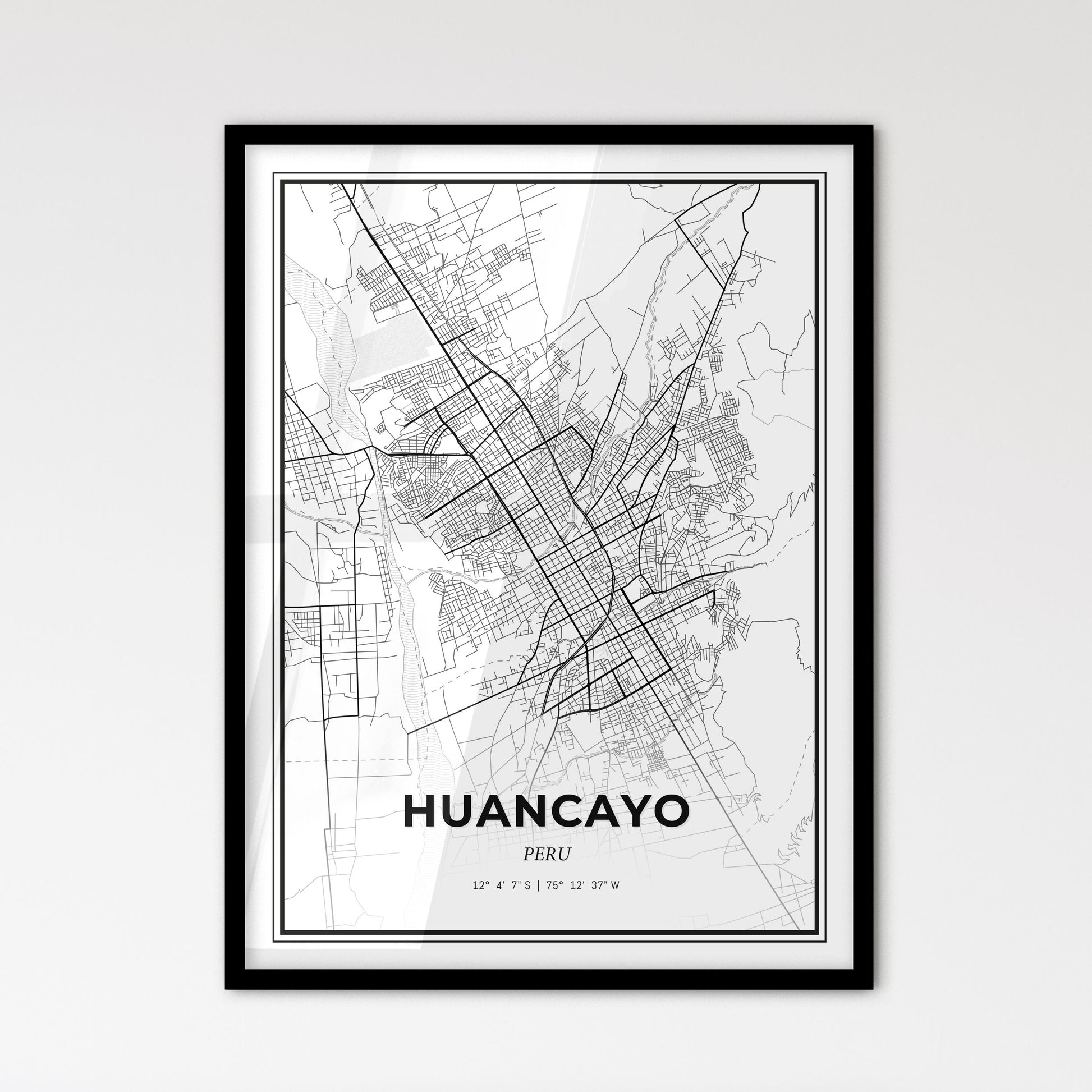 Huancayo Peru - Scandinavian Style City Map for Modern Home Decor