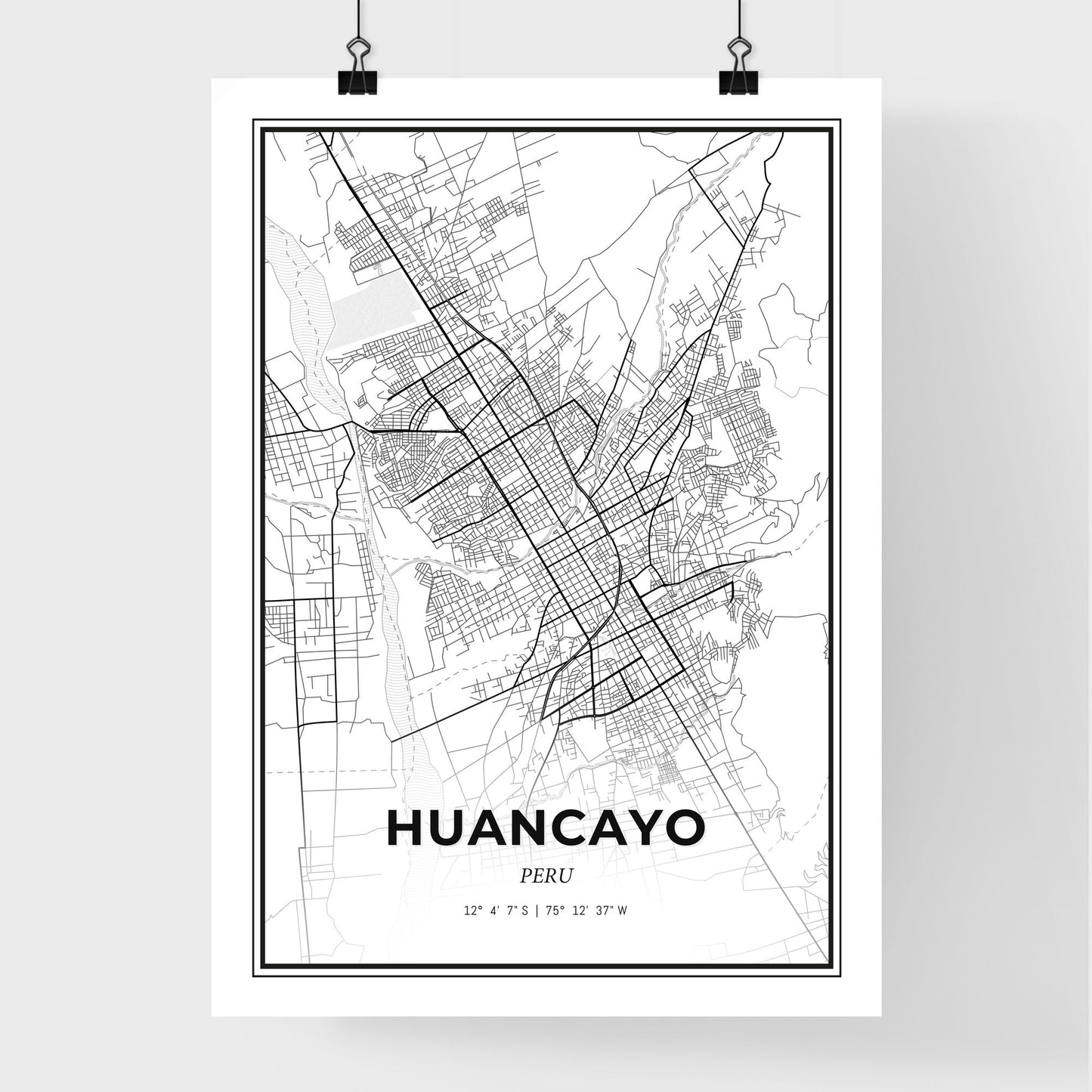 Huancayo Peru - Premium City Map Poster