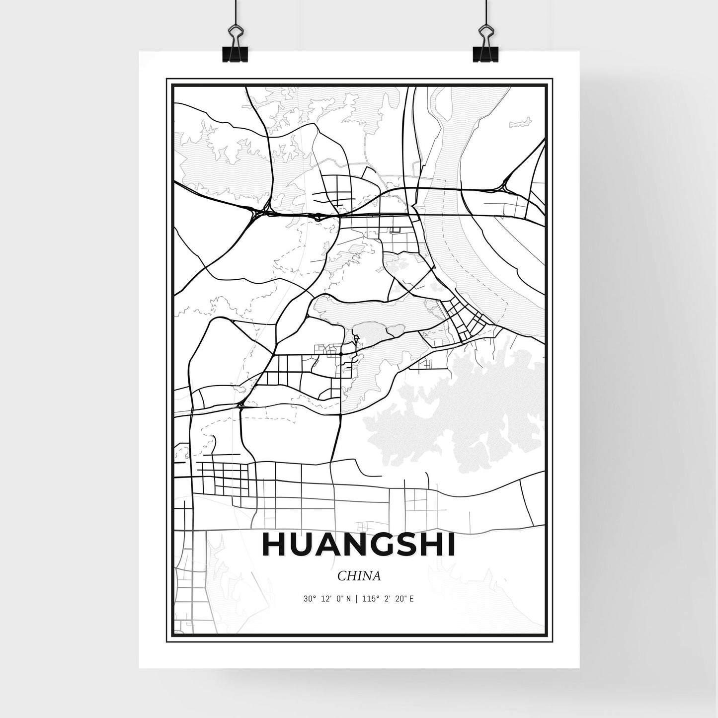 Huangshi China - Premium City Map Poster