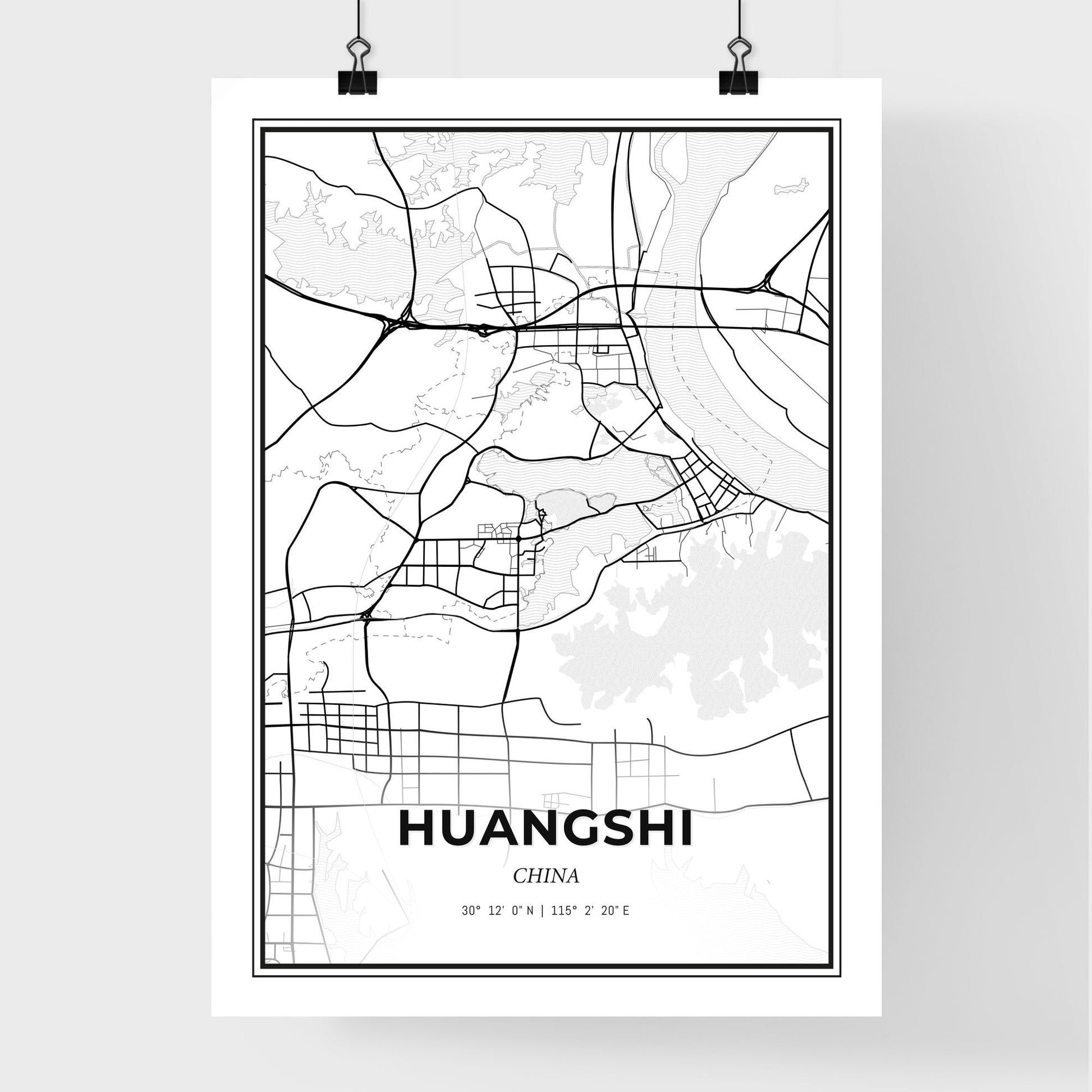 Huangshi China - Premium City Map Poster