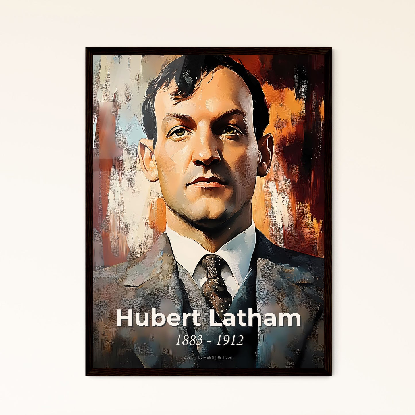 Portrait of Hubert Latham, 1883 - 1912. Impressionistic painting of a man in a suit.