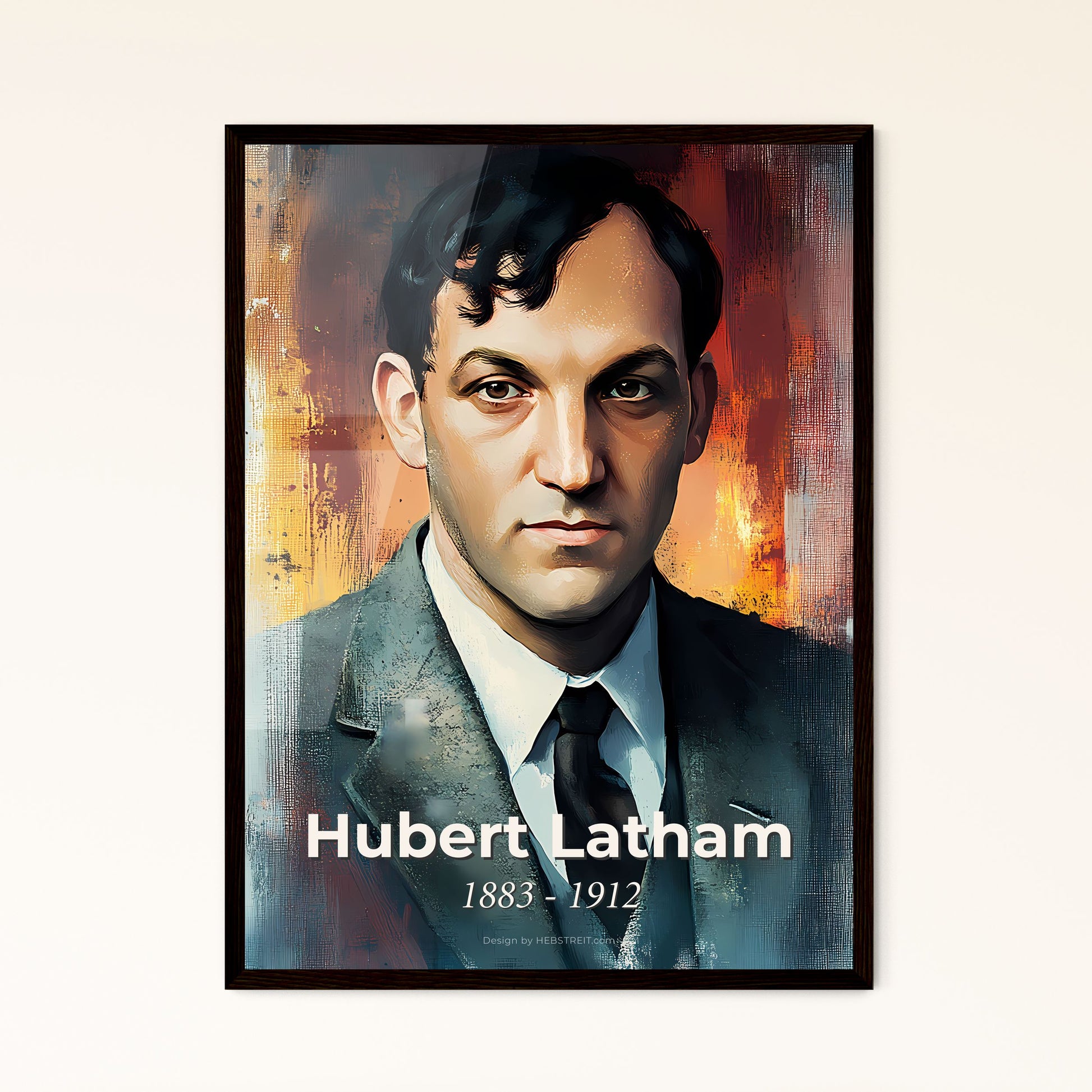 Portrait of Hubert Latham, 1883 - 1912. Impressionistic painting of a man in a suit.