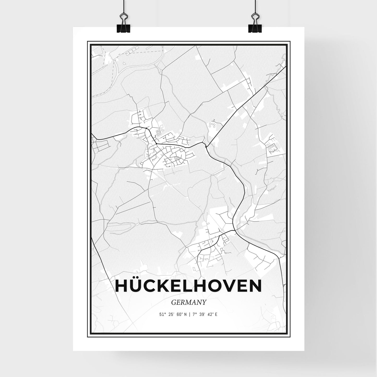 Huckelhoven Germany - Premium City Map Poster