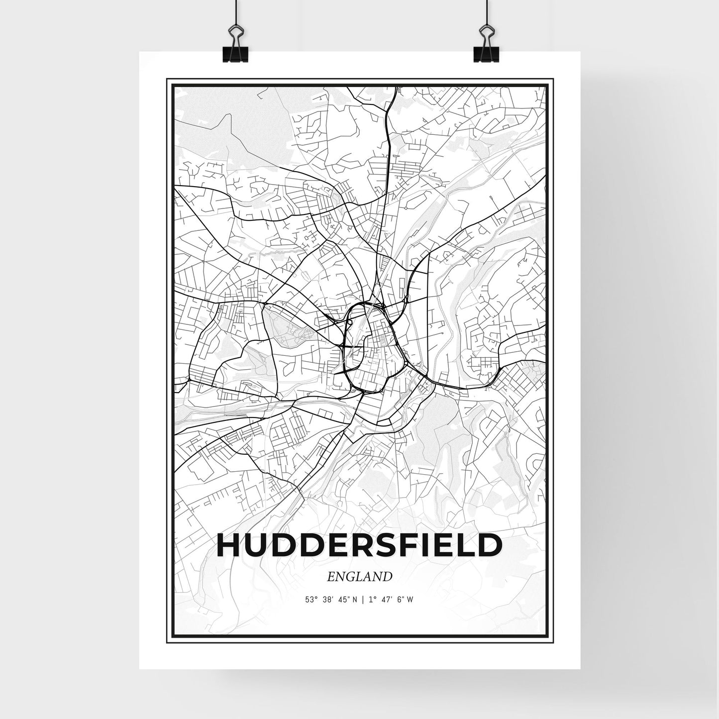 Huddersfield England - Premium City Map Poster