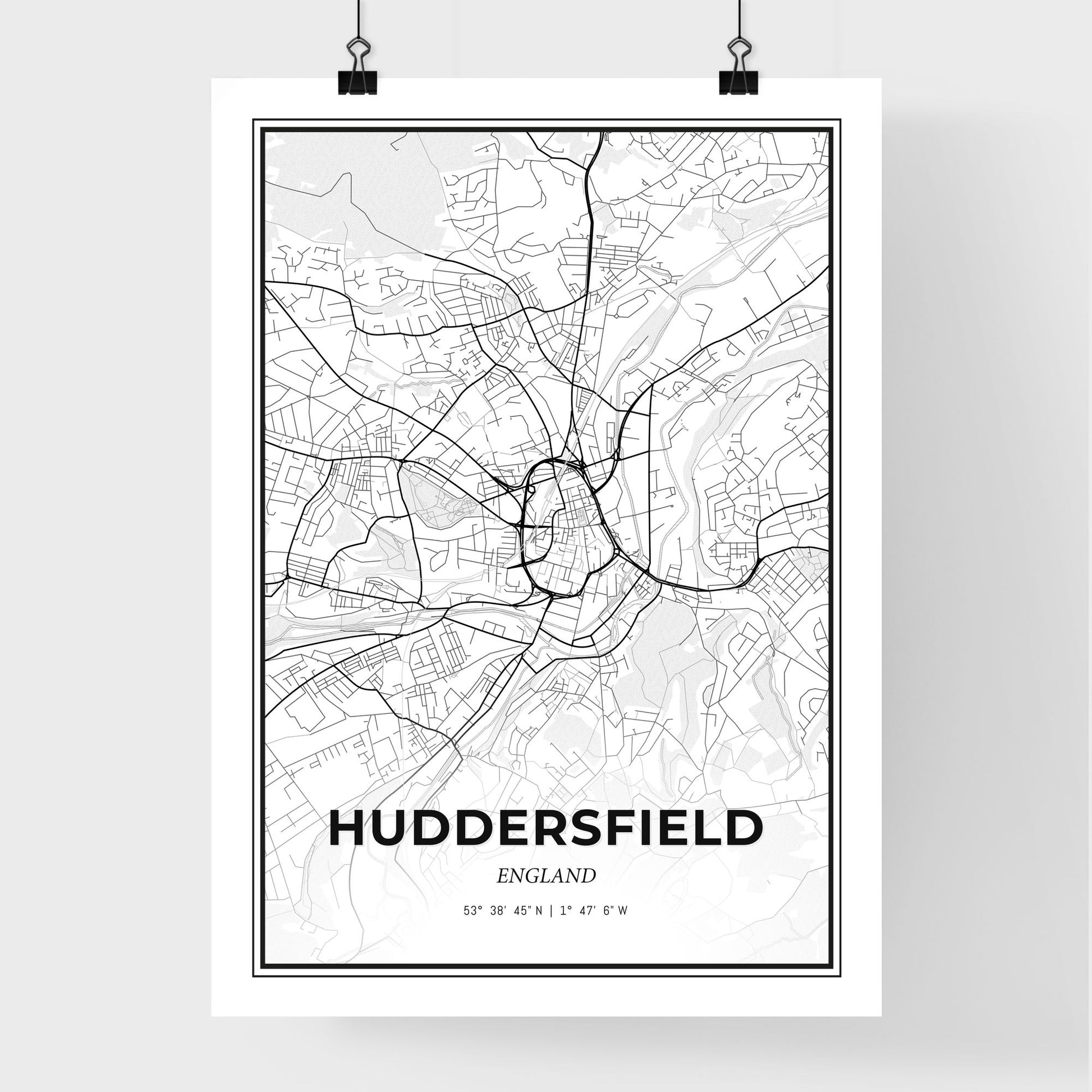 Huddersfield England - Premium City Map Poster