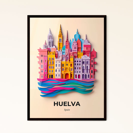 Vivid Huelva, Spain - a city with a river and a boat in the water