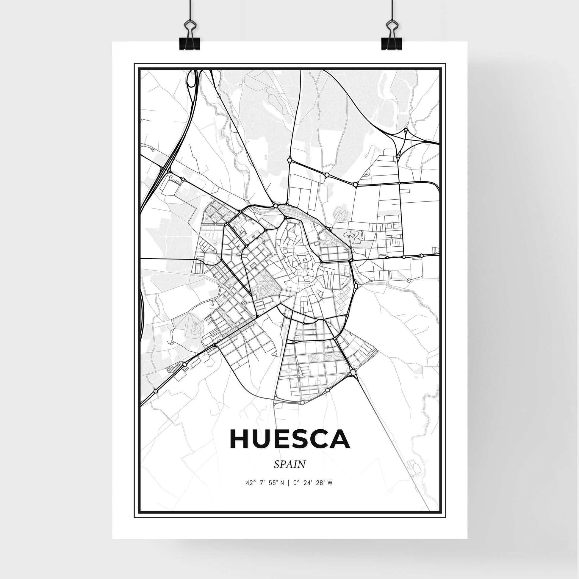 Huesca Spain - Premium City Map Poster