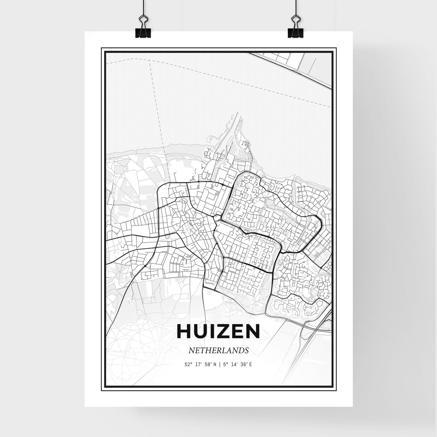  Huizen Netherlands - Premium City Map Poster