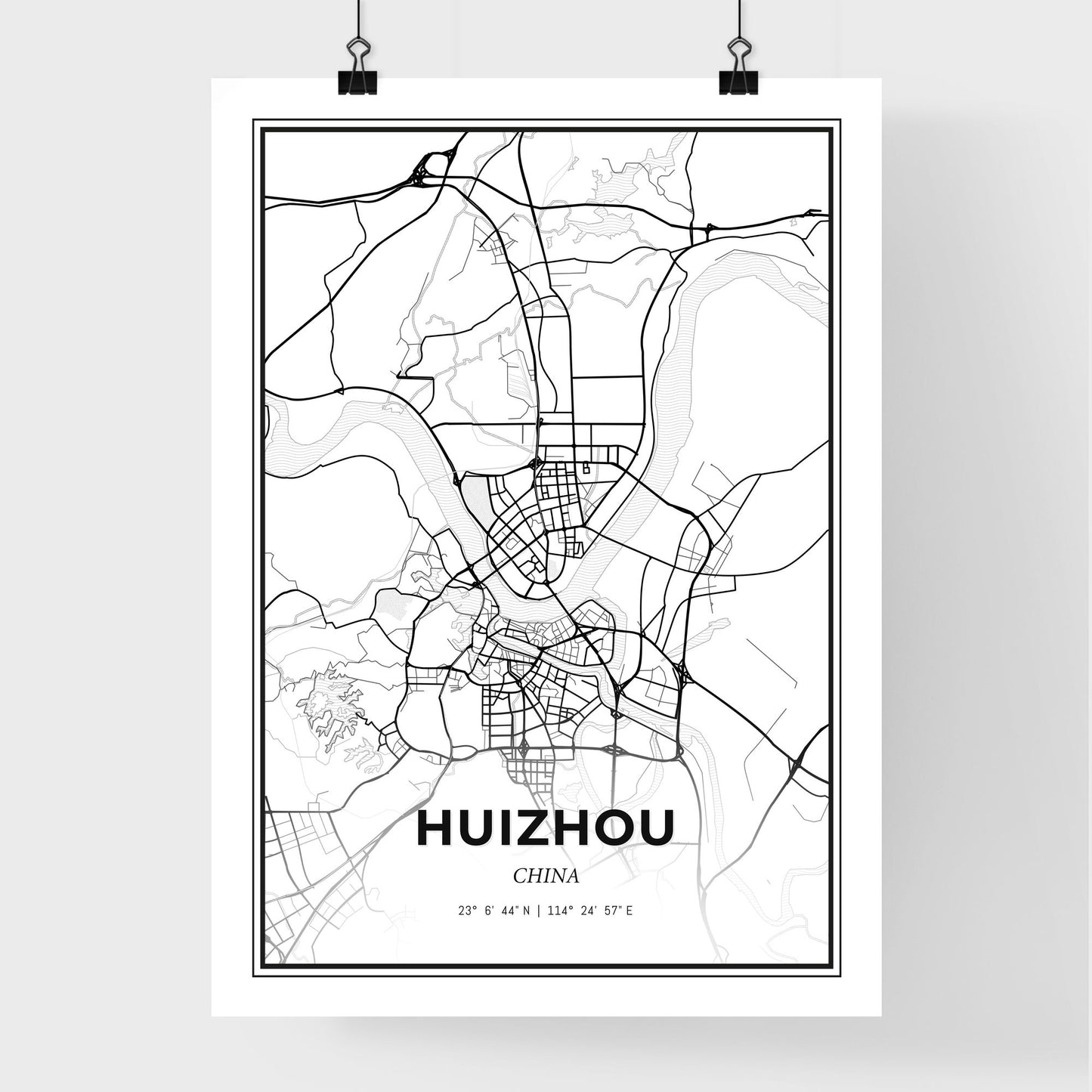 Huizhou China - Premium City Map Poster