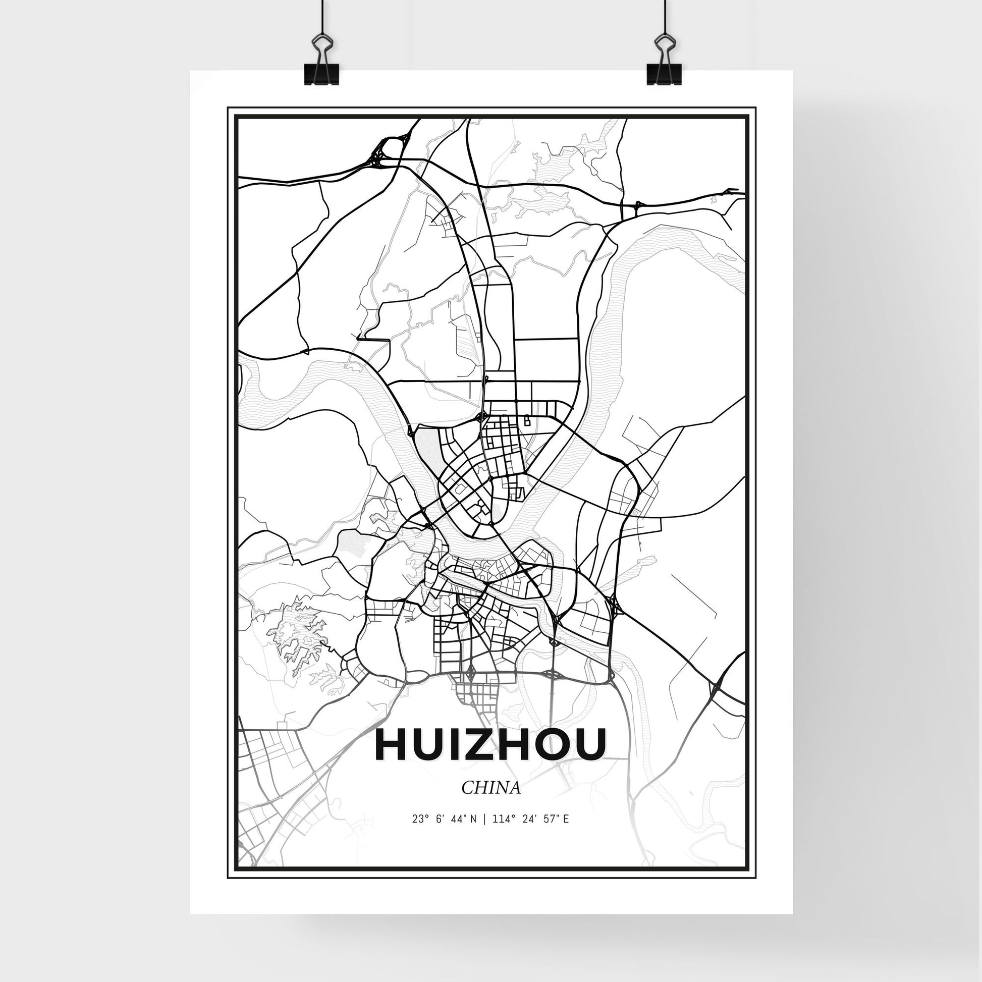 Huizhou China - Premium City Map Poster