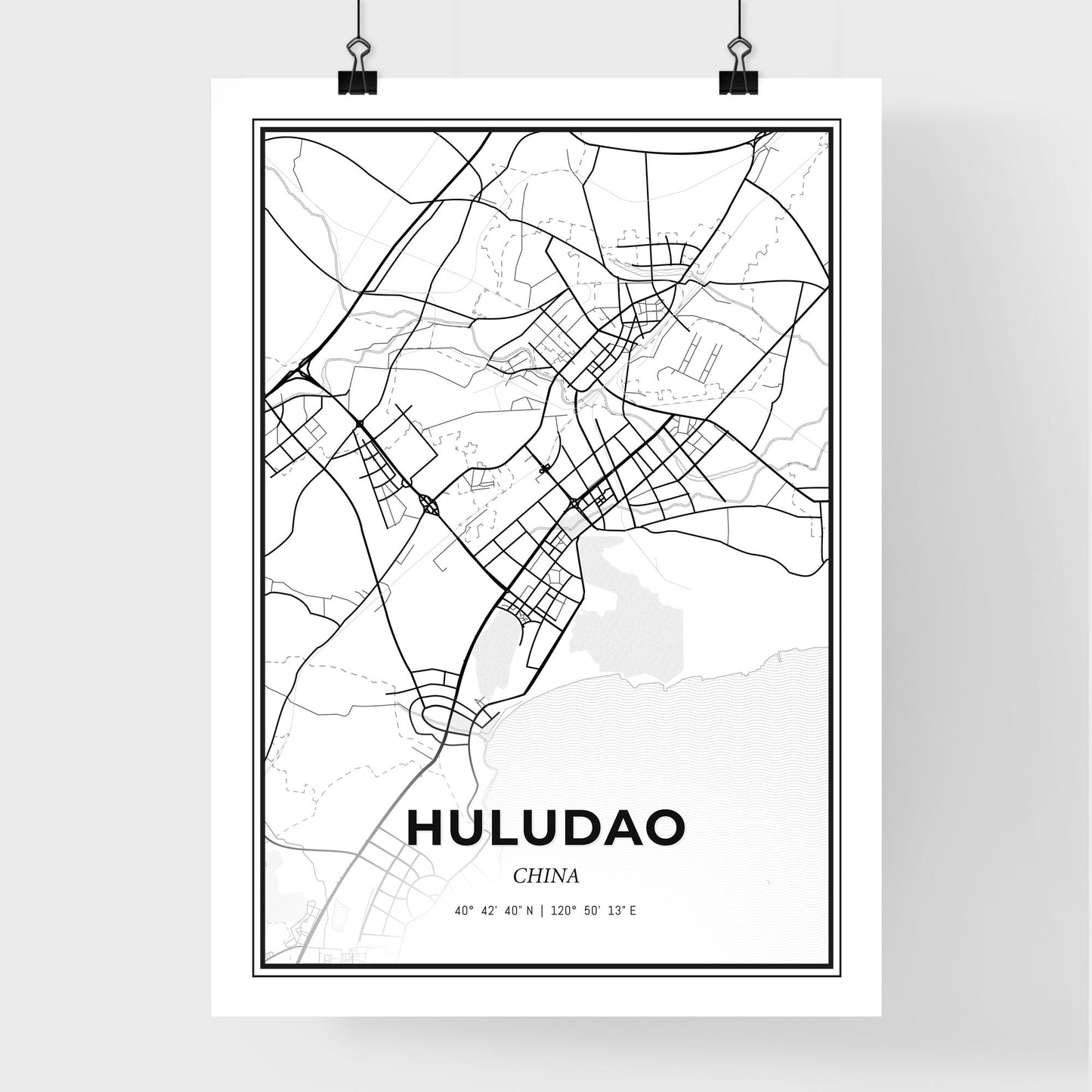 Huludao China - Premium City Map Poster