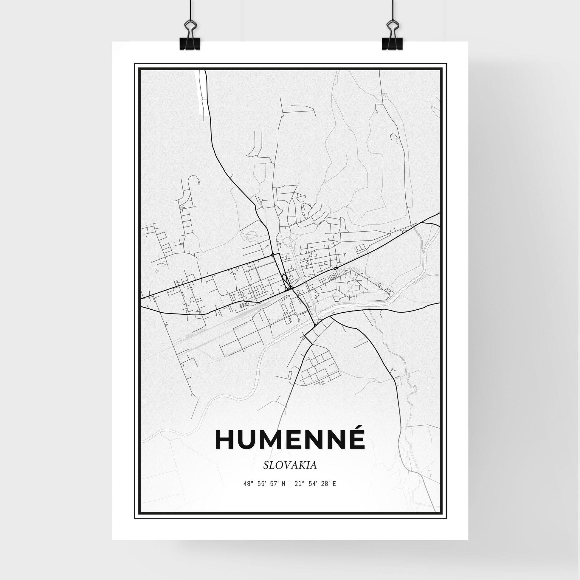 Humenné Slovakia - Premium City Map Poster