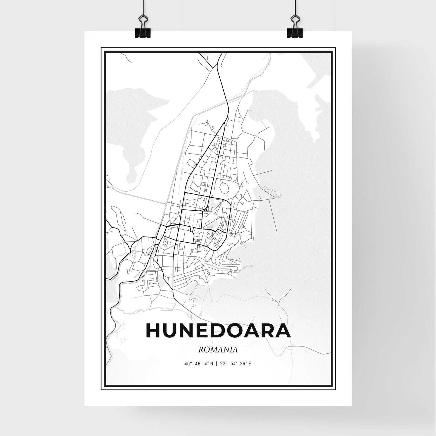 Hunedoara Romania - Premium City Map Poster