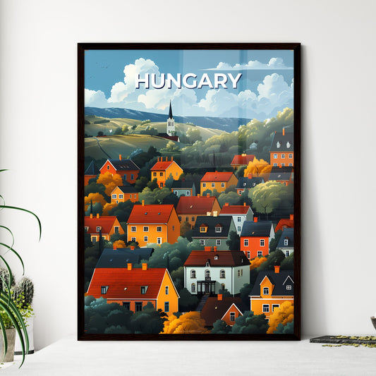 Vibrant Painting of Scenic Hungarian Valley Houses