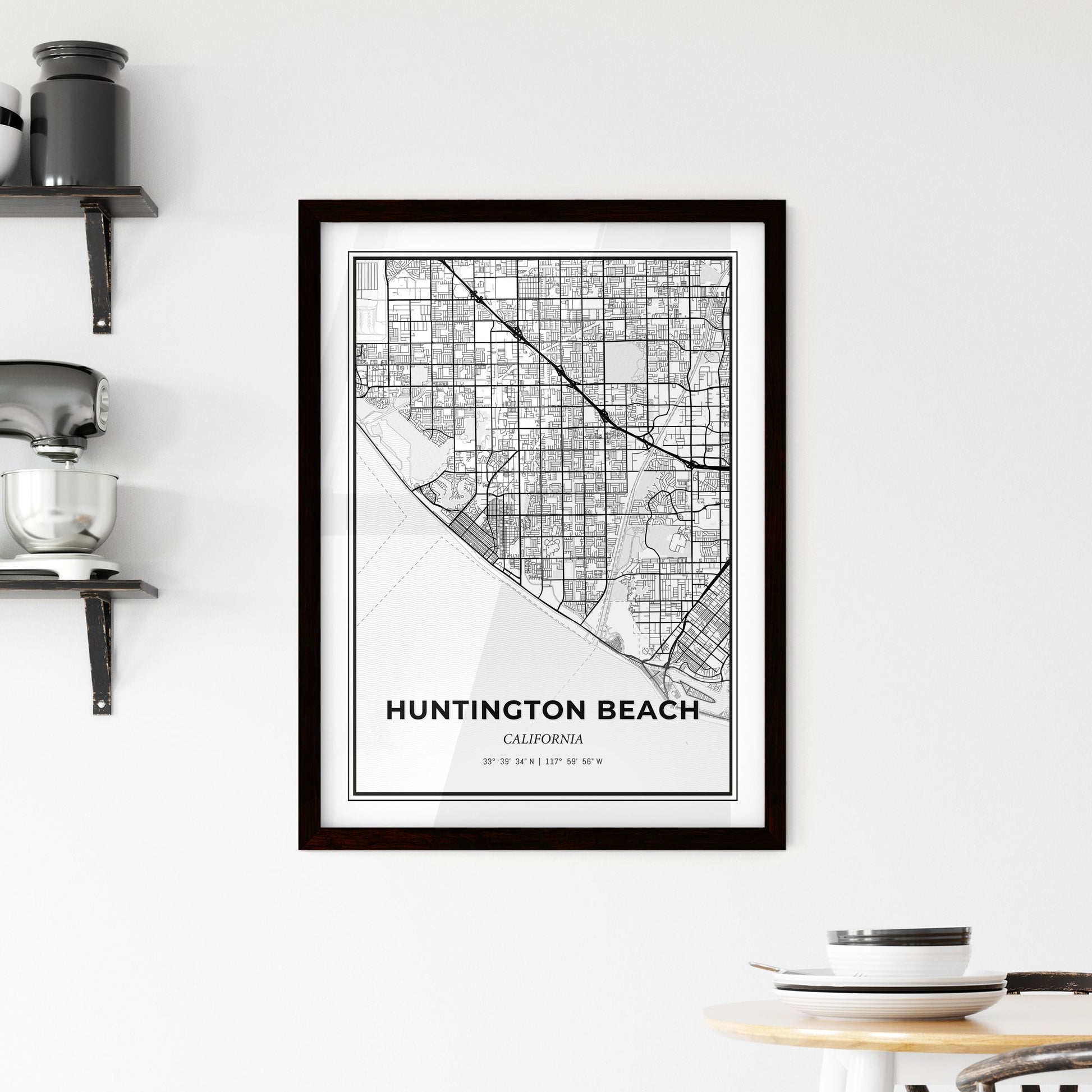 Huntington Beach California - Minimal City Map