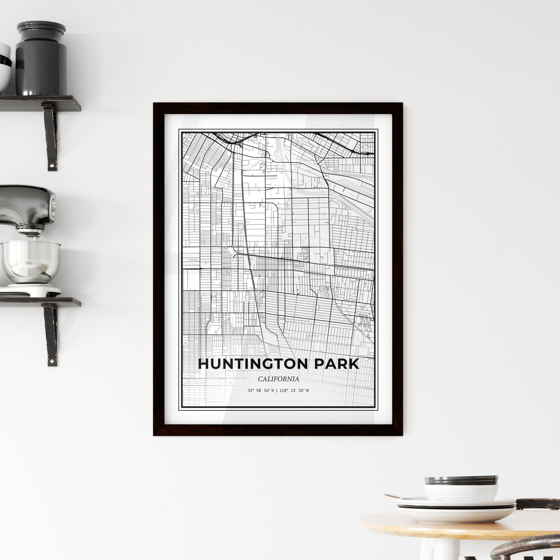 Huntington Park California - Minimal City Map