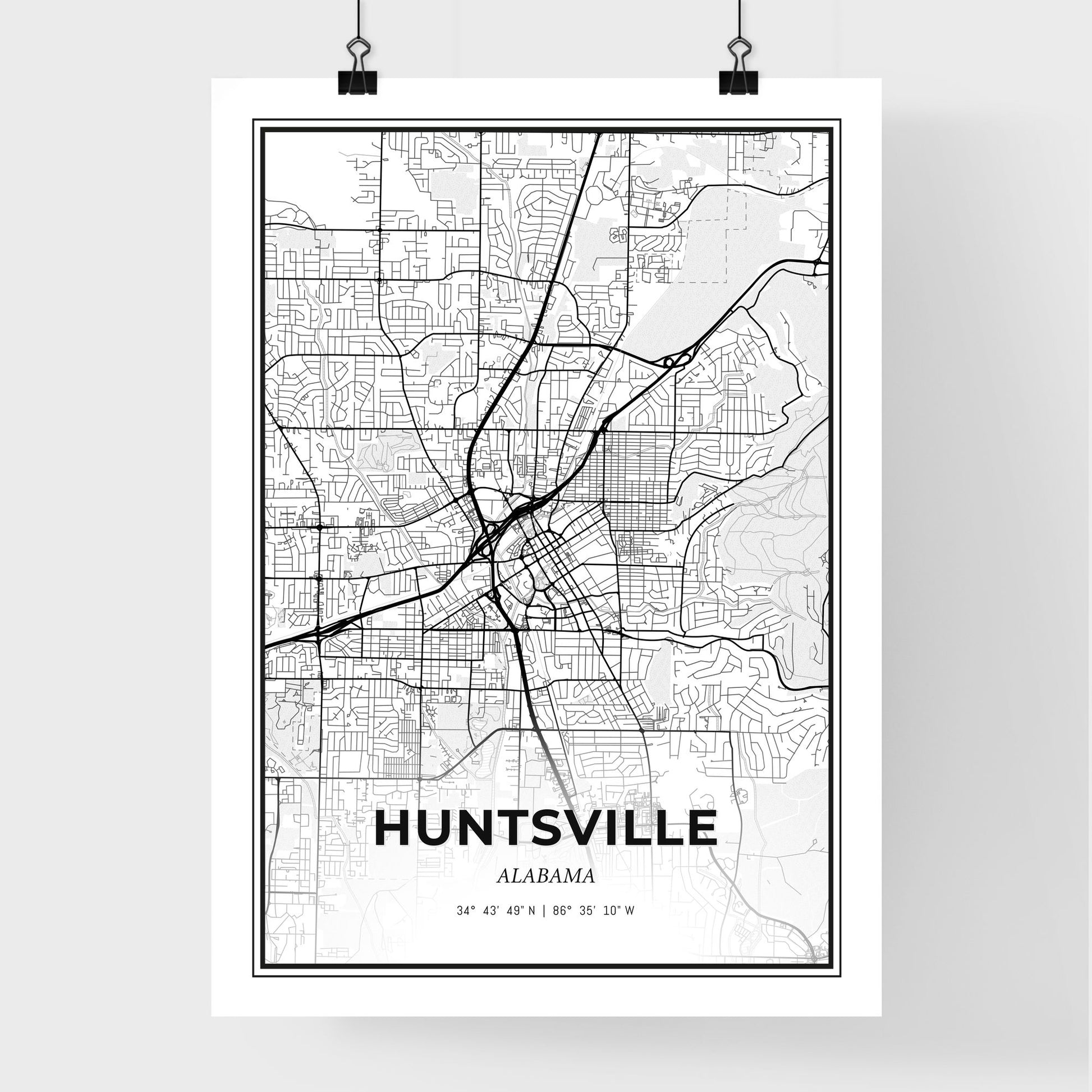 Huntsville Alabama - Premium City Map Poster