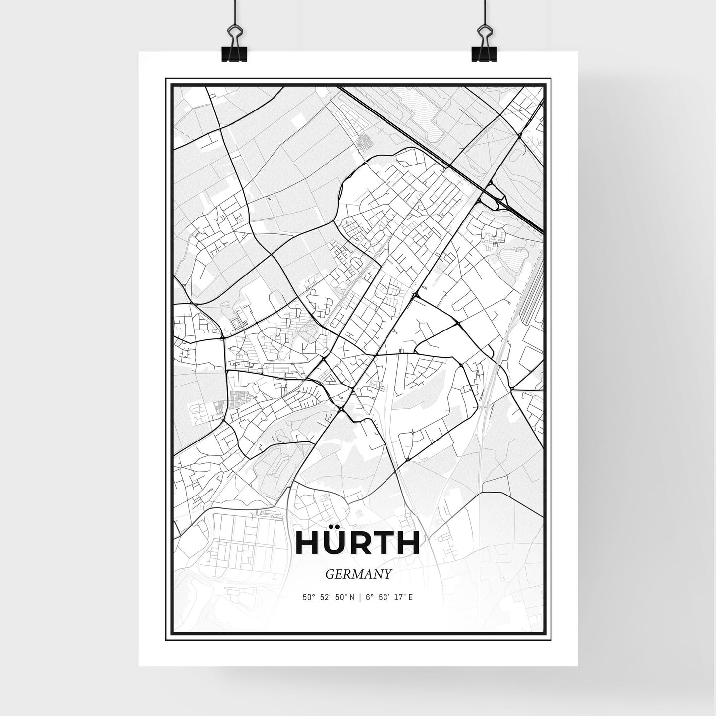 Hurth Germany - Premium City Map Poster