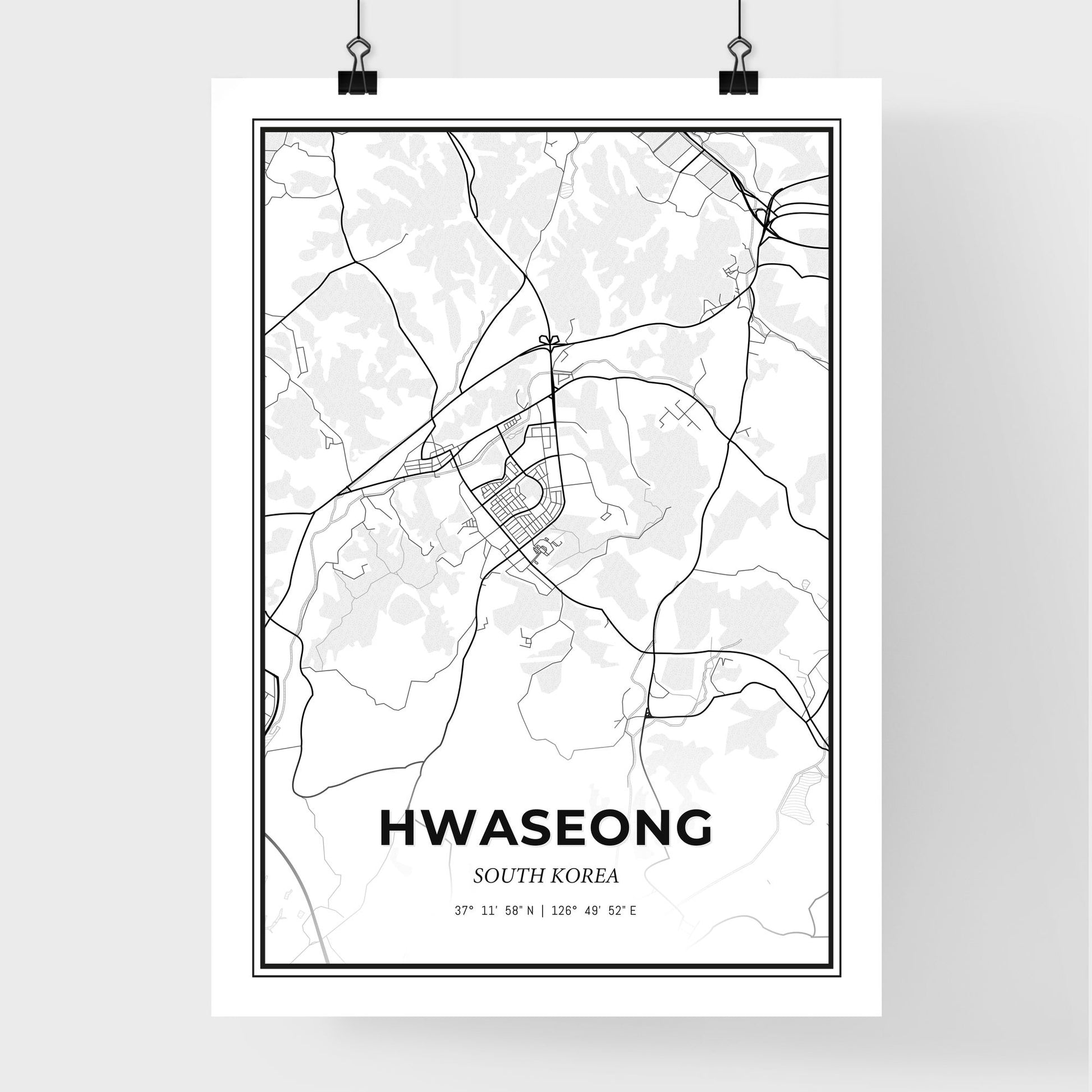 Hwaseong South Korea - Premium City Map Poster