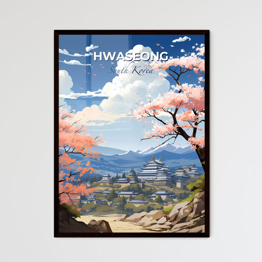 Hwaseong Cityscape Painting: Vibrant Urban Skyline Artwork Featuring Mountainous Landscape Default Title