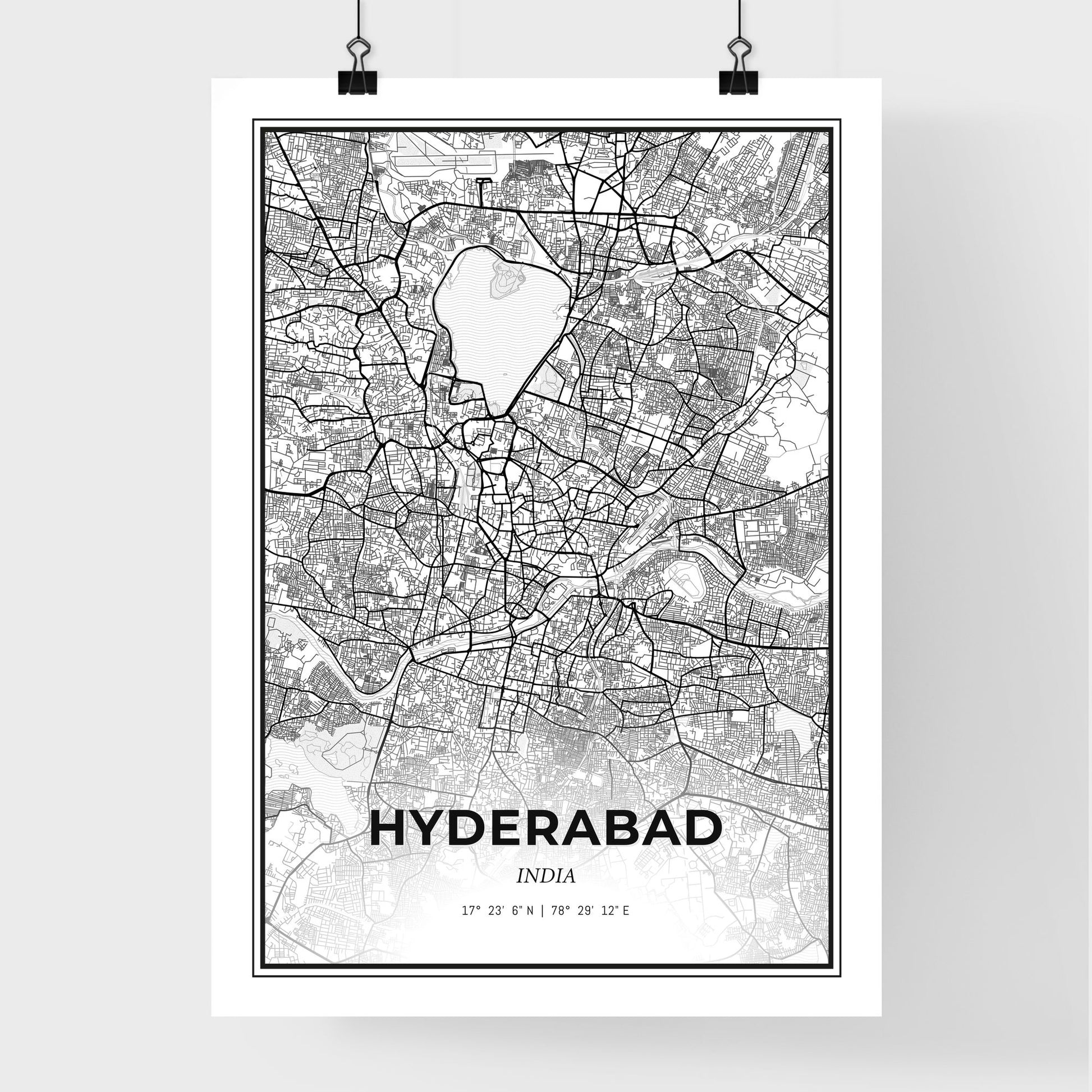 Hyderabad India - Premium City Map Poster