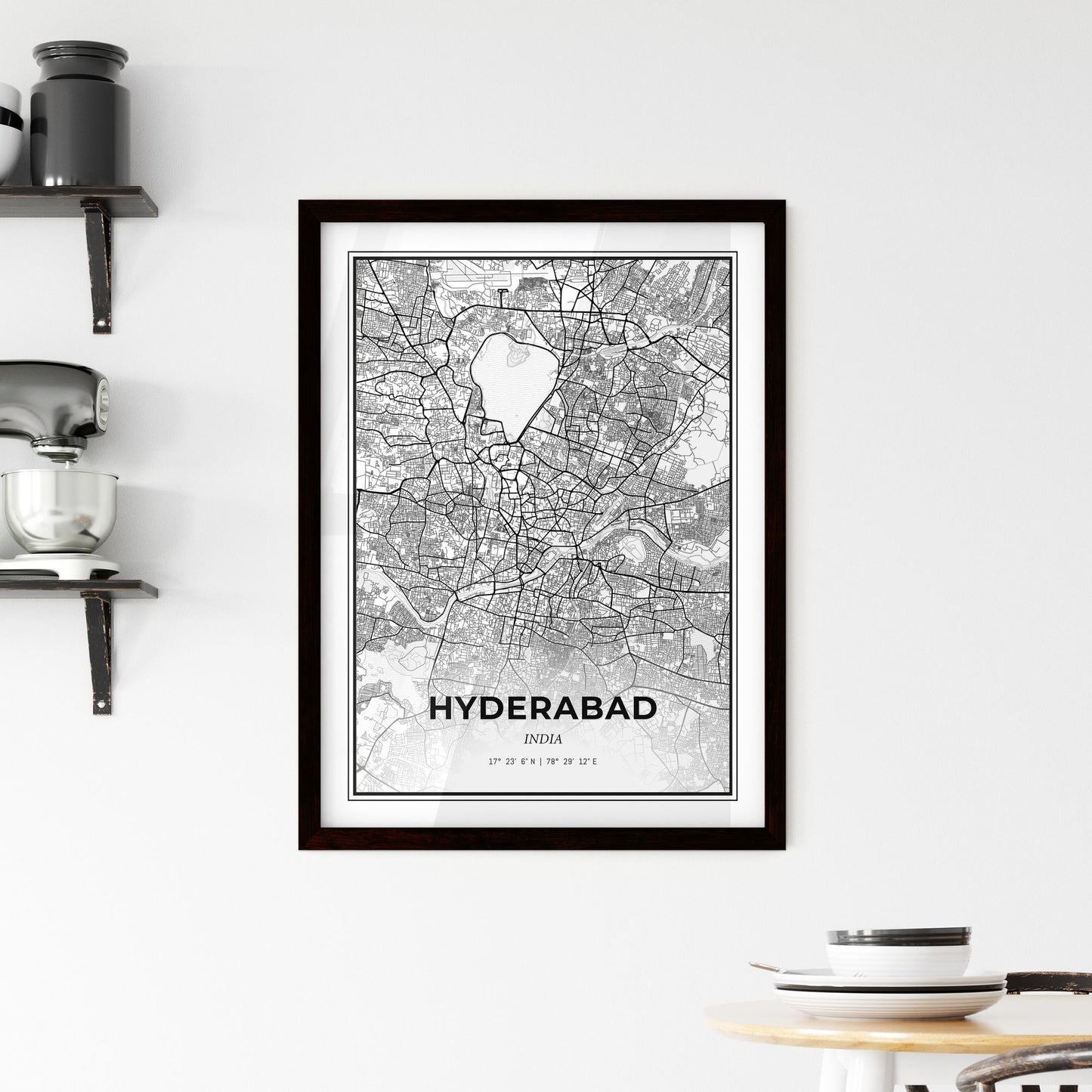 Hyderabad India - Minimal City Map