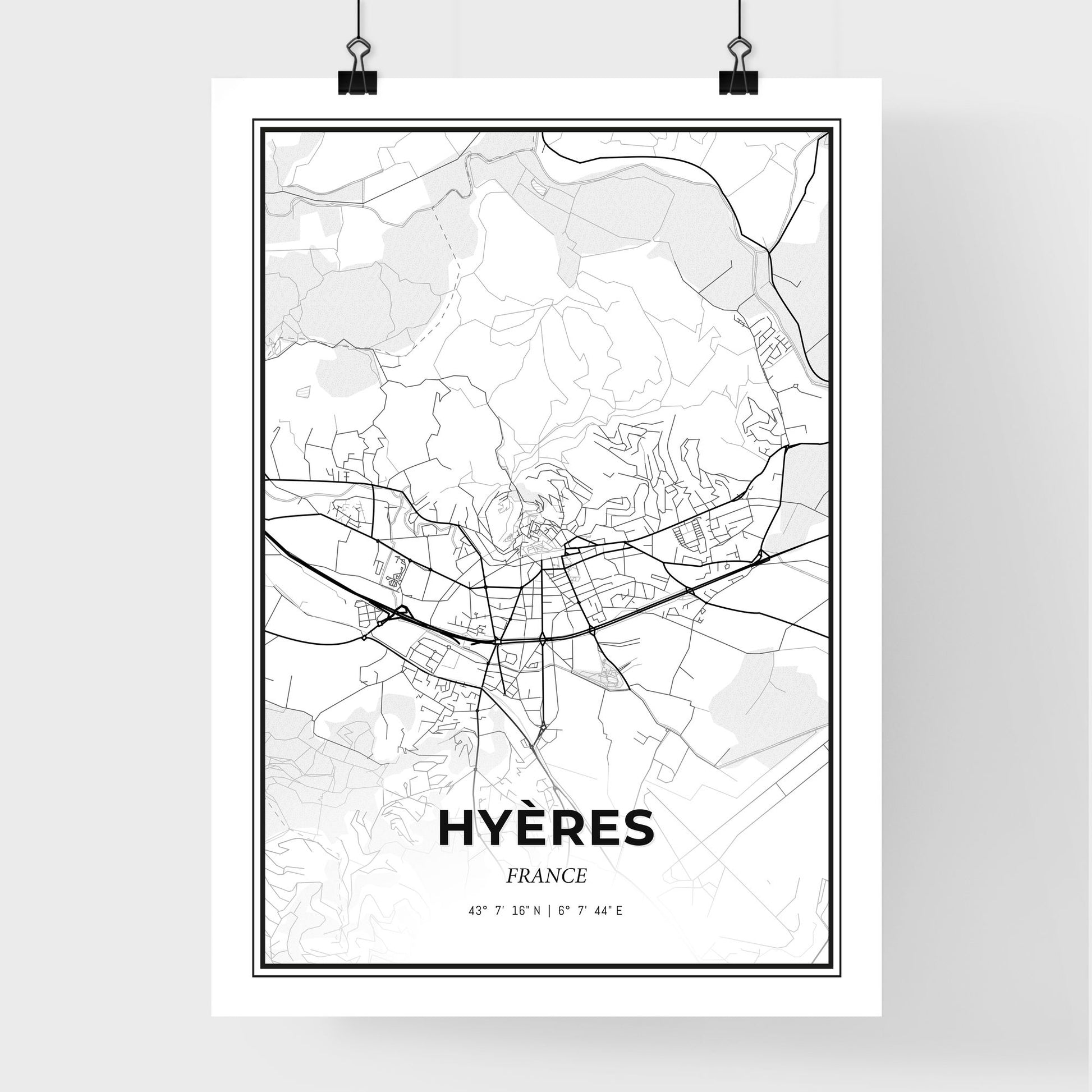 Hyères France - Premium City Map Poster