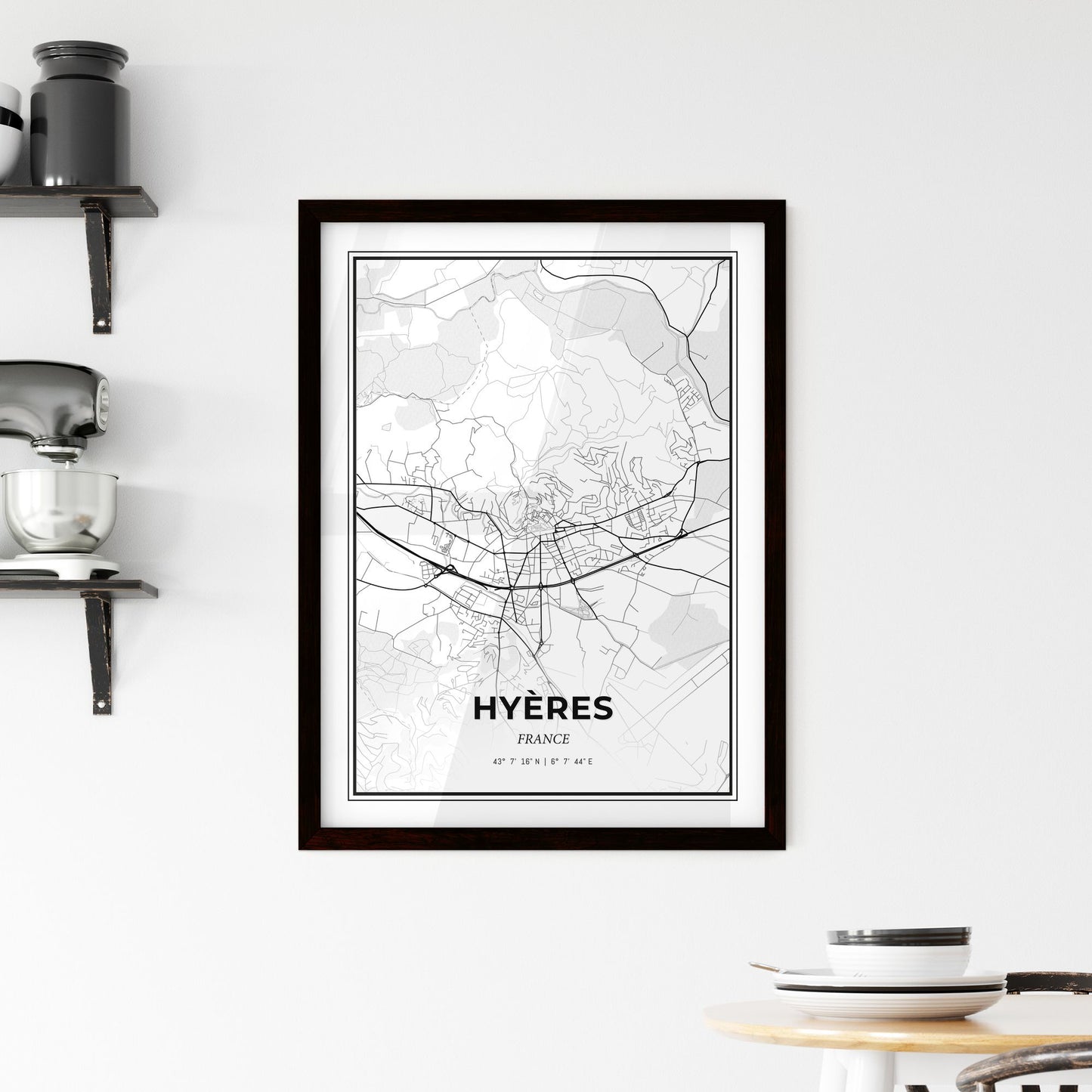 Hyères France - Minimal City Map
