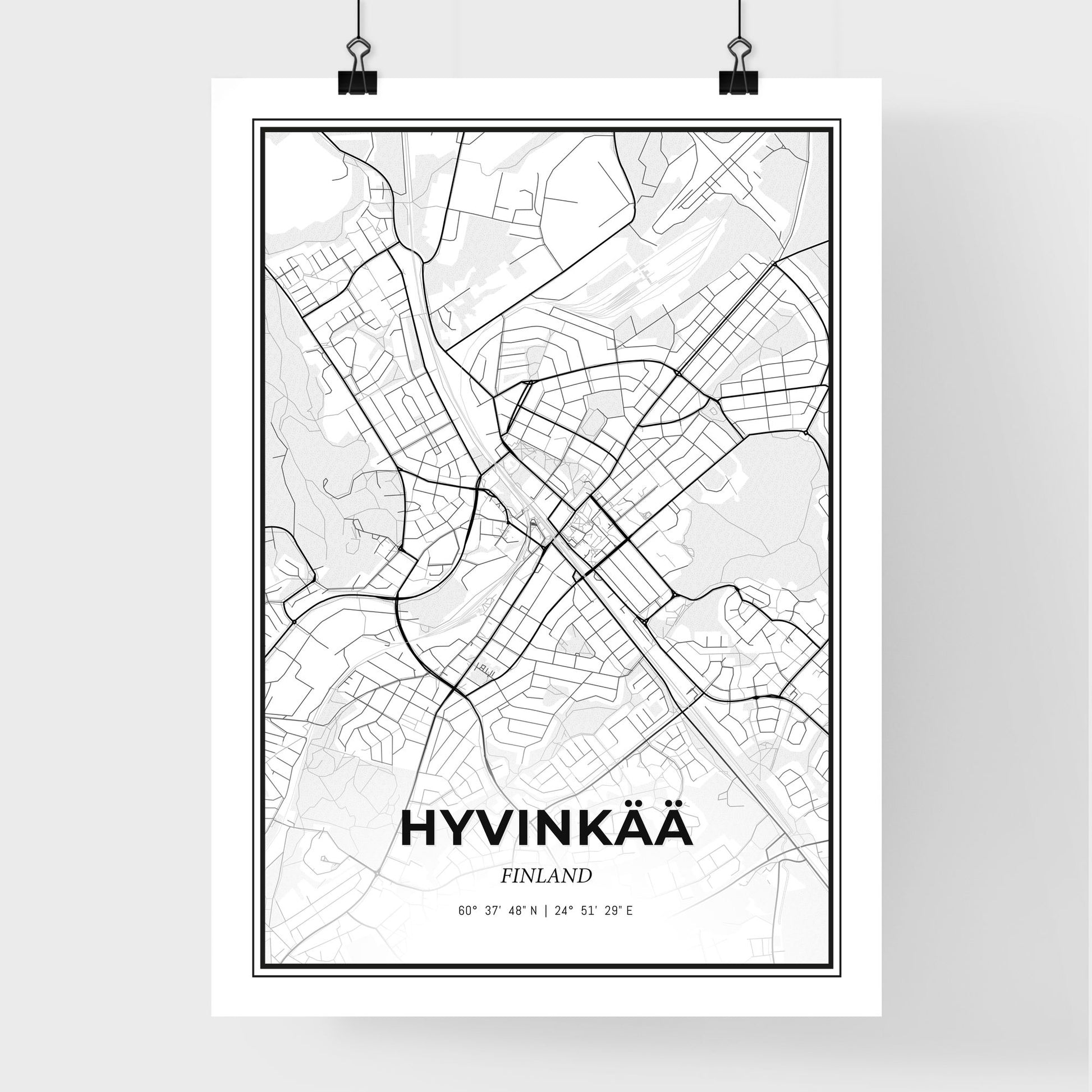 Hyvinkää Finland - Premium City Map Poster