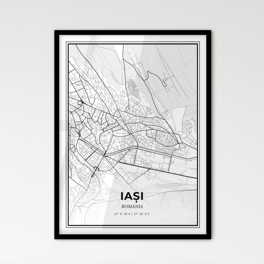 Iași Romania - Scandinavian Style City Map for Modern Home Decor