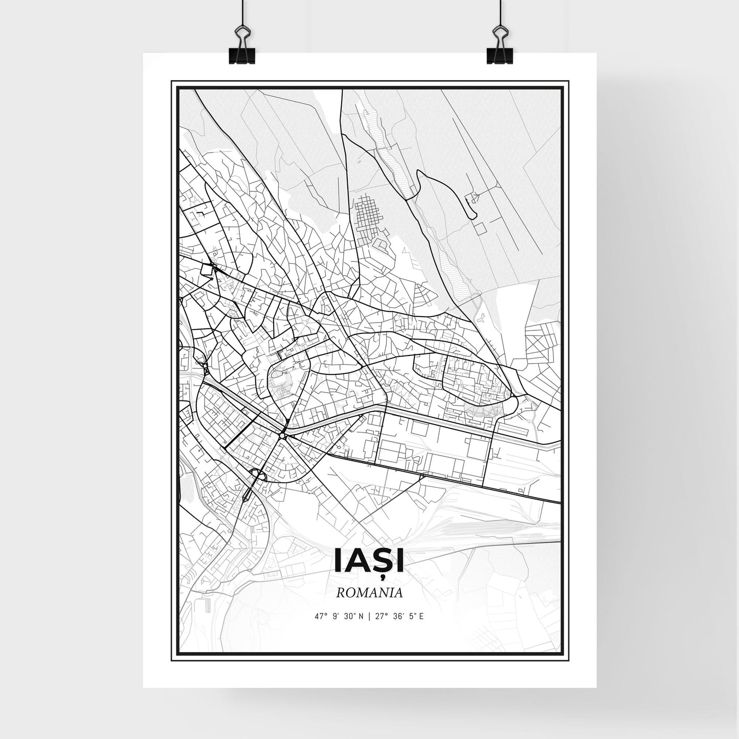 Iași Romania - Premium City Map Poster