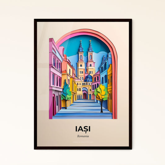 Vivid Iași, Romania - a colorful city scene with a clock tower