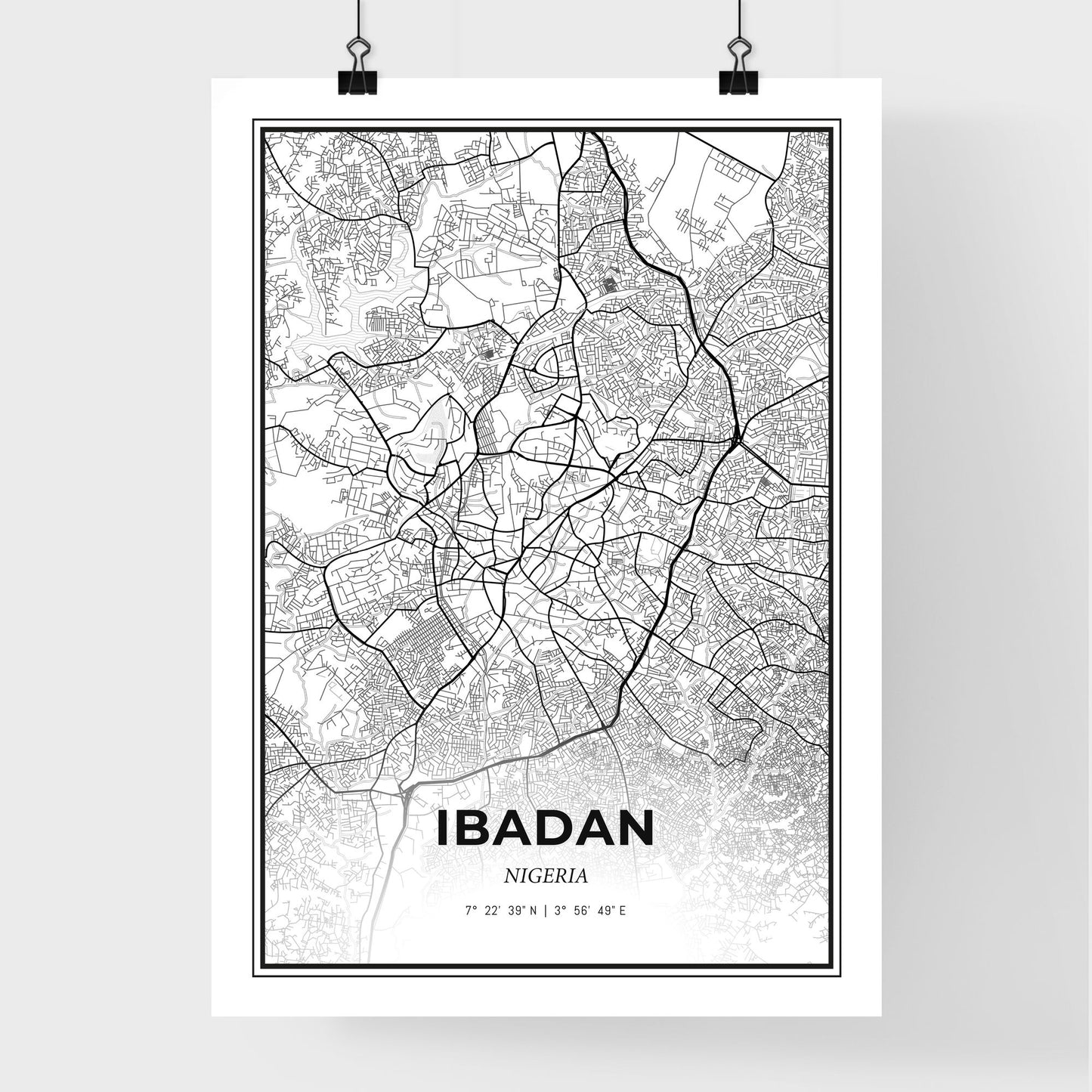 Ibadan Nigeria - Premium City Map Poster