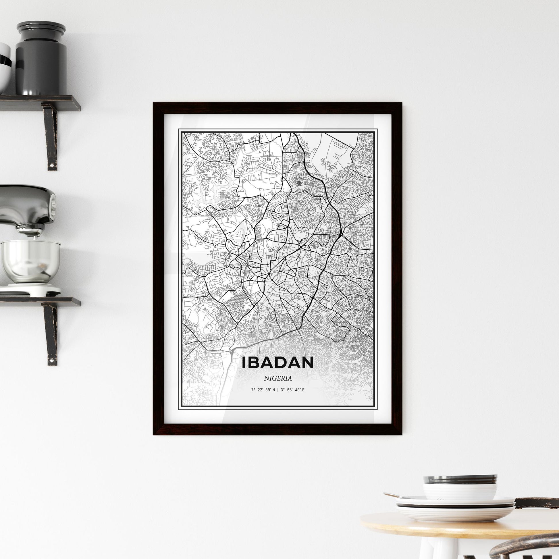 Ibadan Nigeria - Minimal City Map