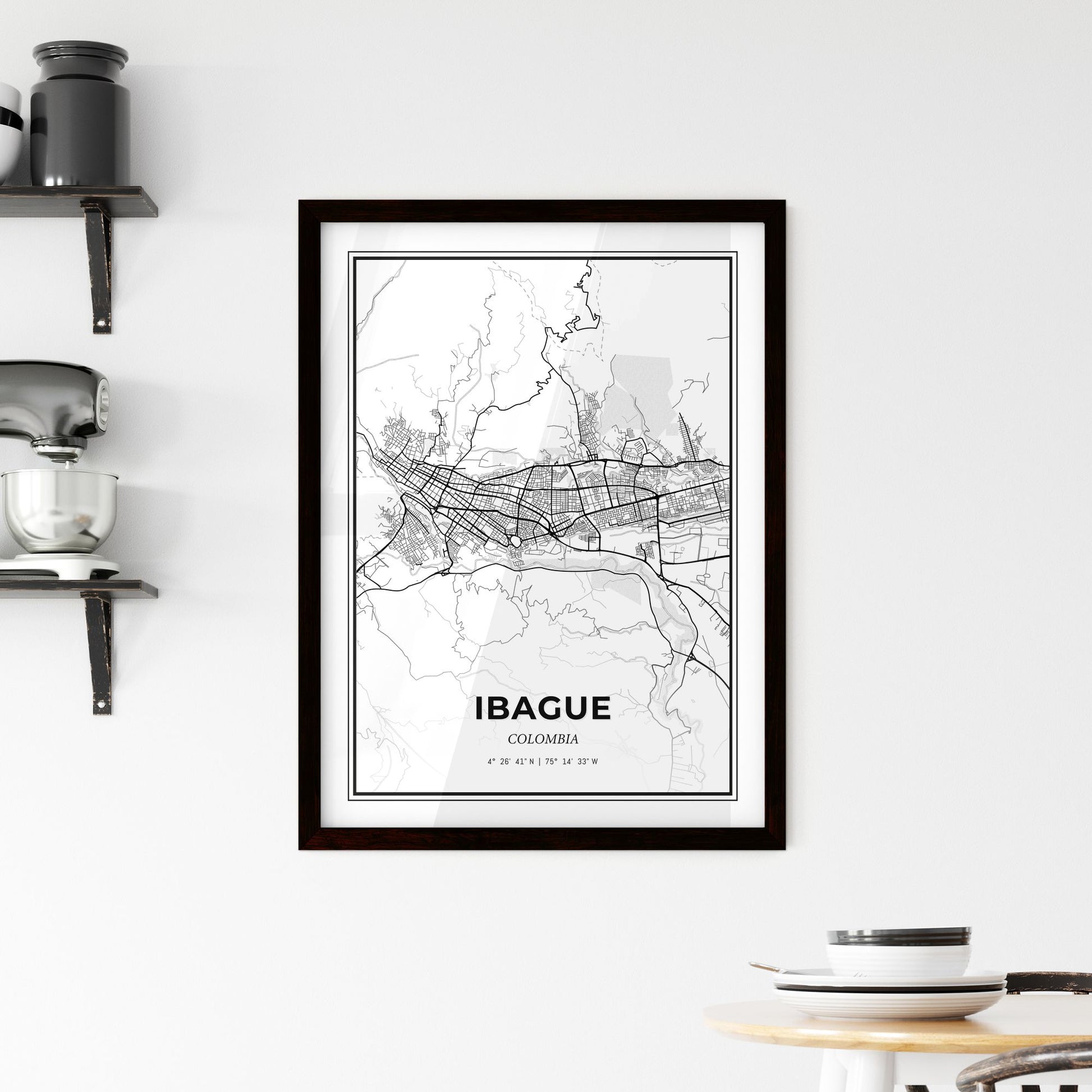 Ibague Colombia - Minimal City Map