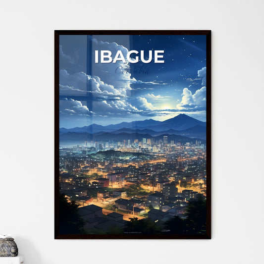 Colorful Ibague City Skyline Painting Backdrop with Towering Mountain Ranges Default Title