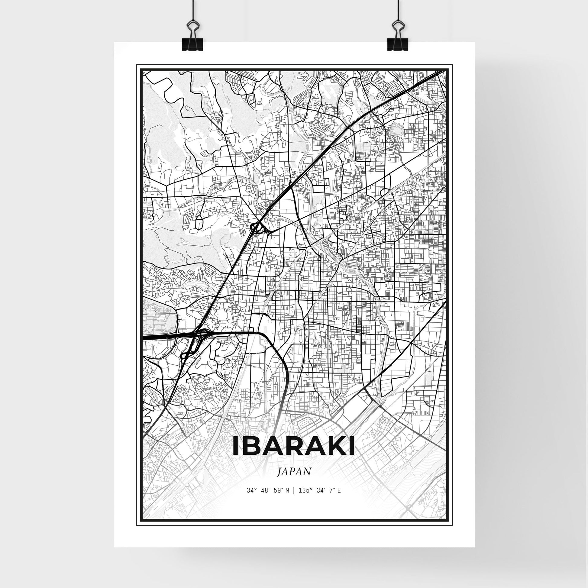 Ibaraki Japan - Premium City Map Poster