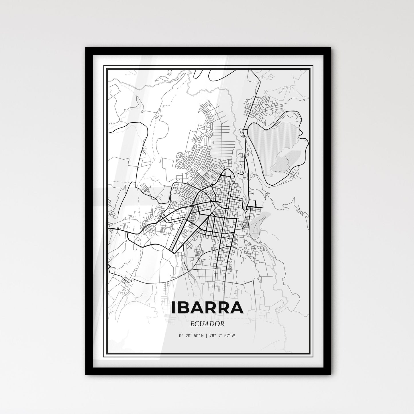 Ibarra Ecuador - Scandinavian Style City Map for Modern Home Decor