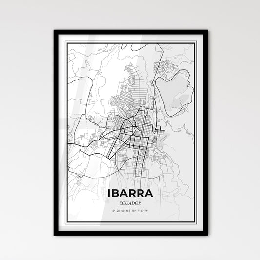 Ibarra Ecuador - Scandinavian Style City Map for Modern Home Decor