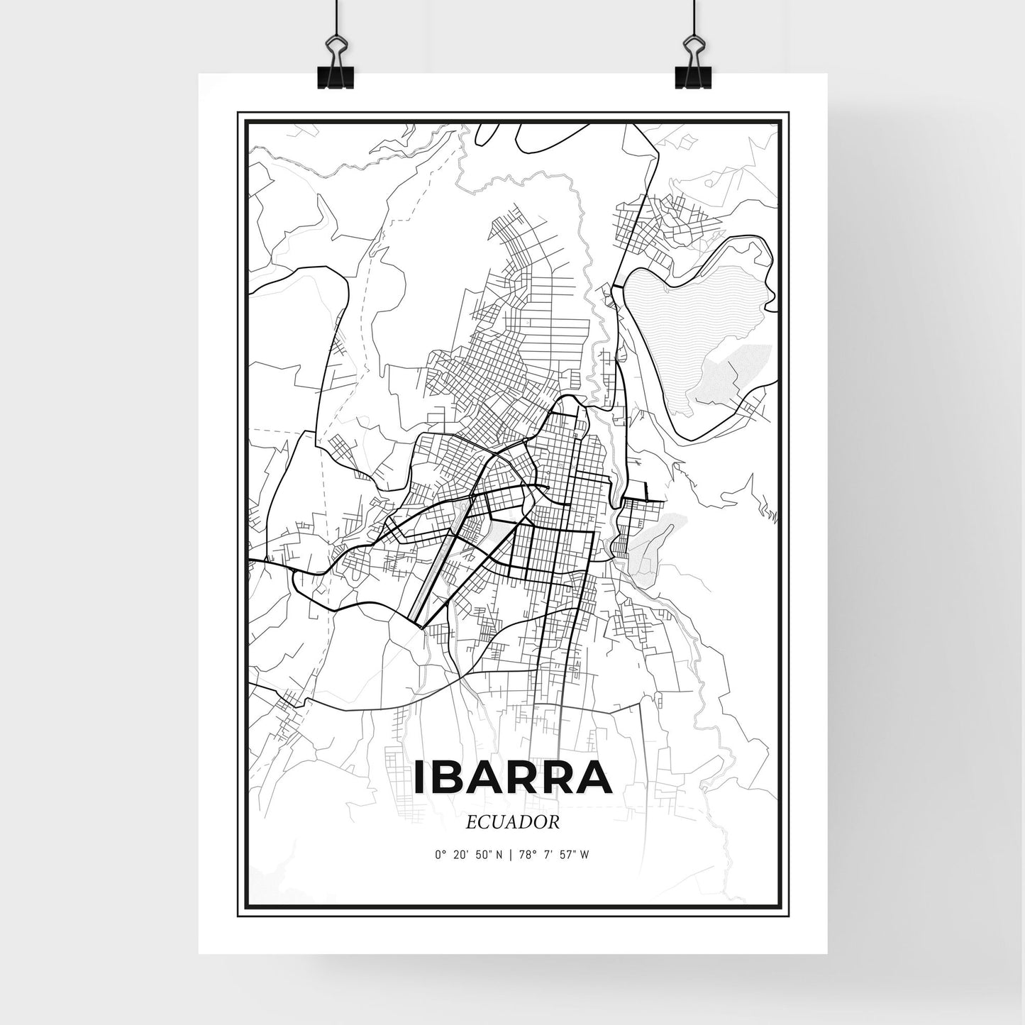 Ibarra Ecuador - Premium City Map Poster