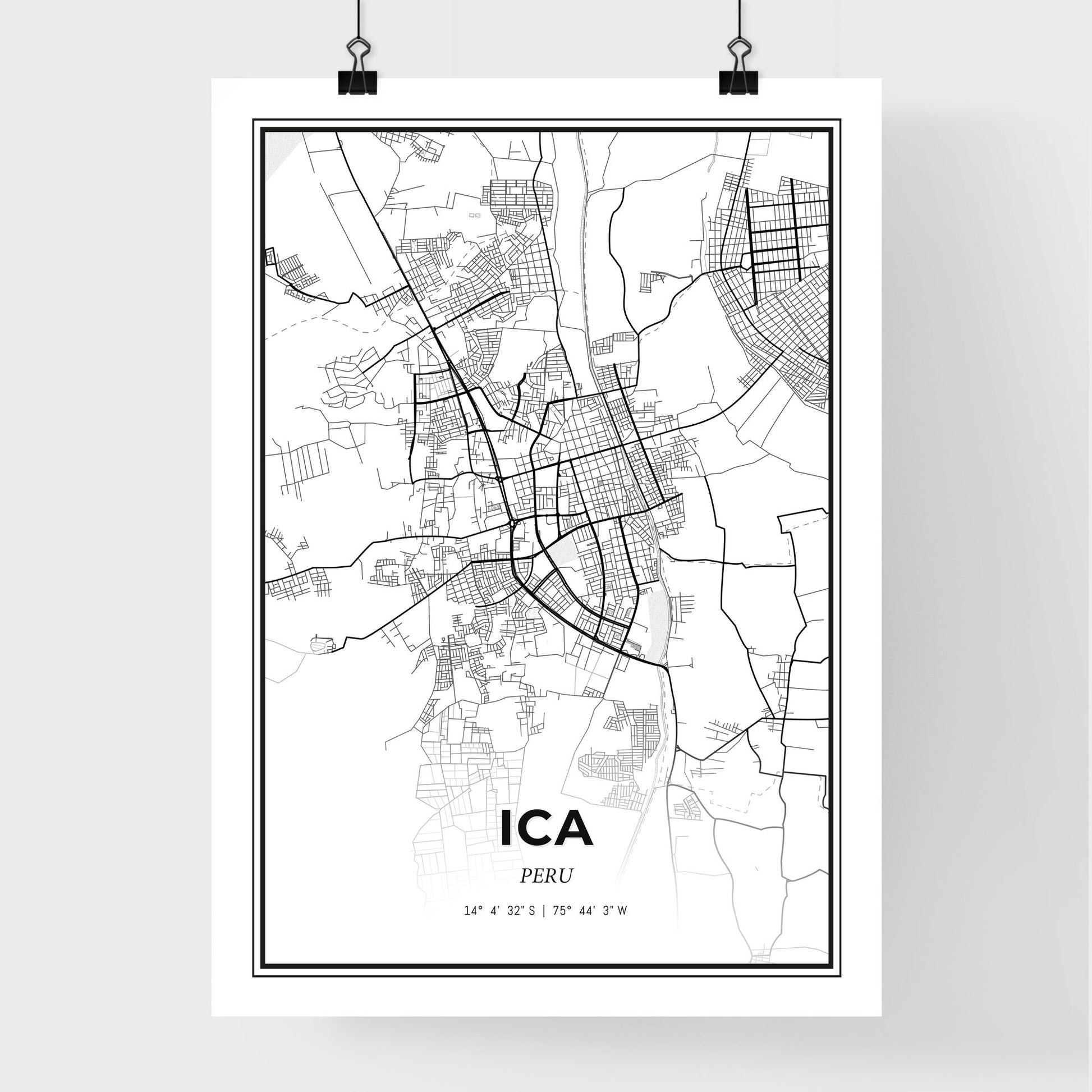 Ica Peru - Premium City Map Poster