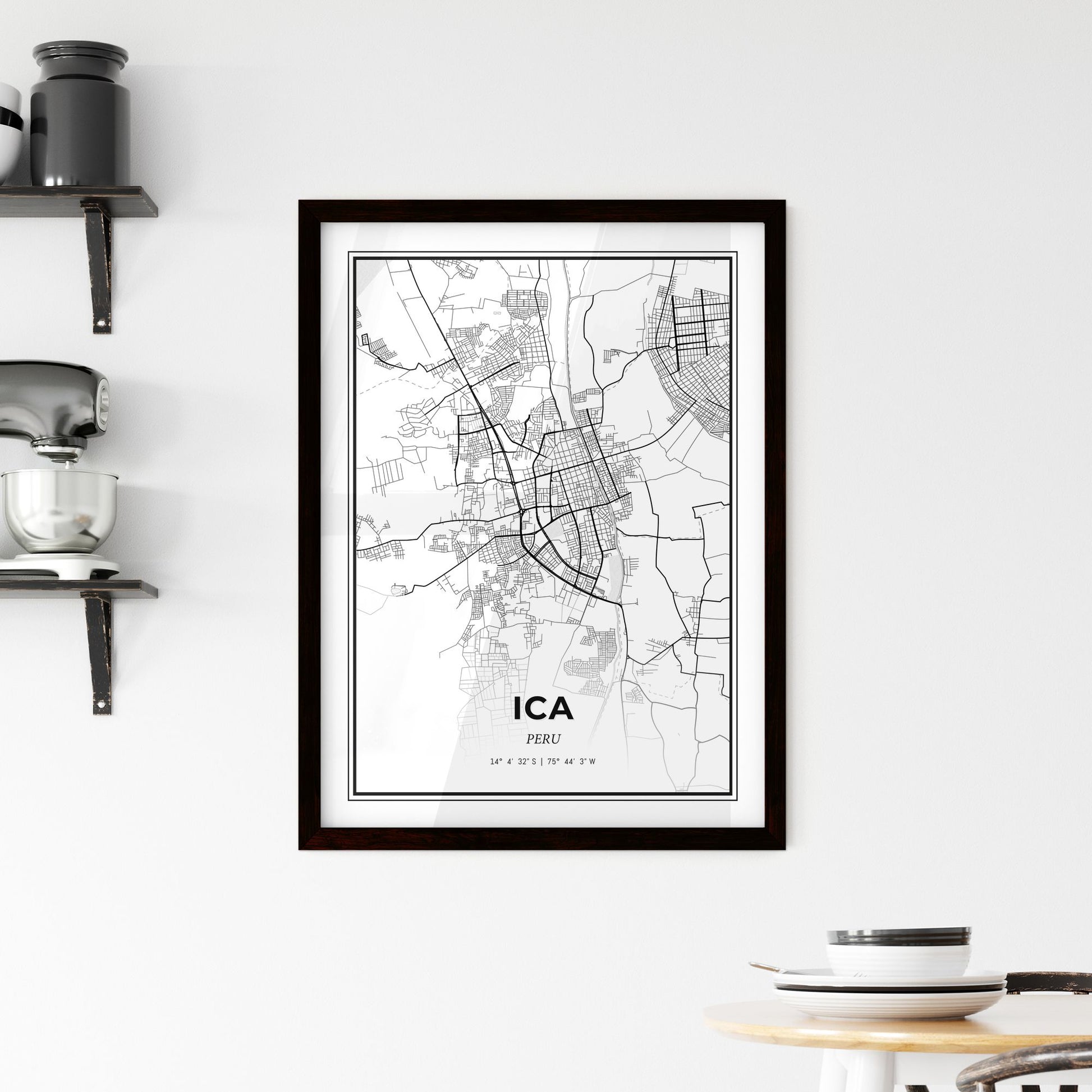 Ica Peru - Minimal City Map