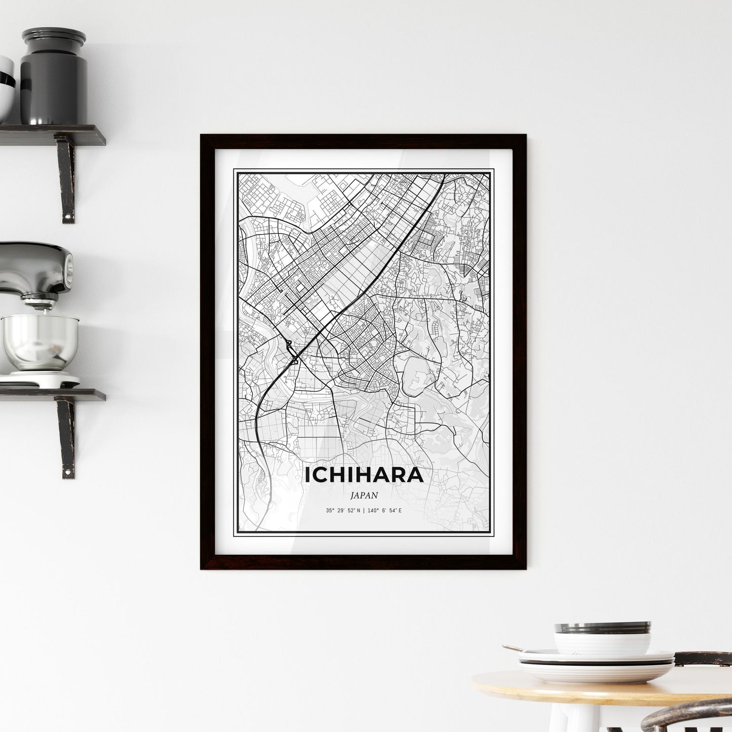 Ichihara Japan - Minimal City Map