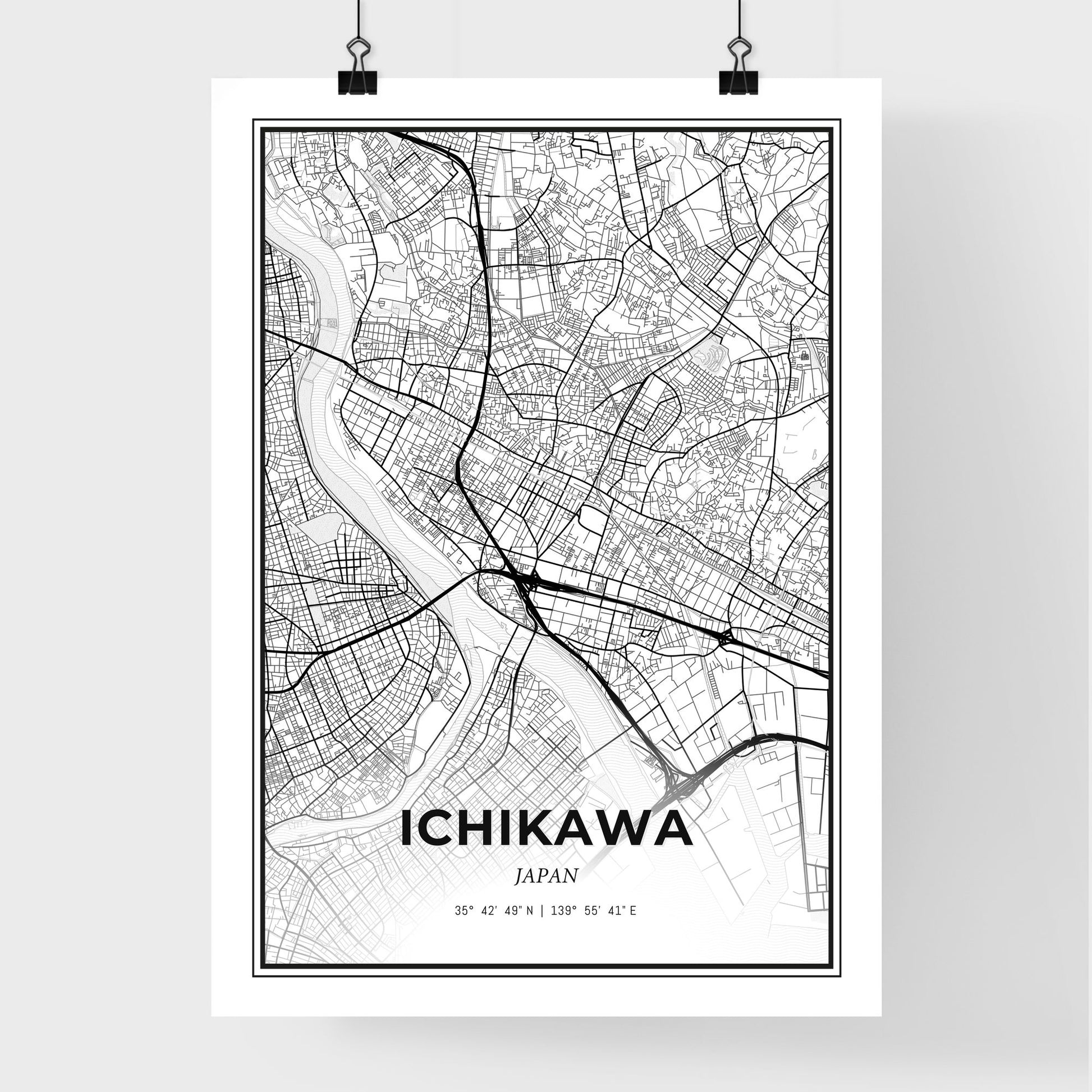 Ichikawa Japan - Premium City Map Poster